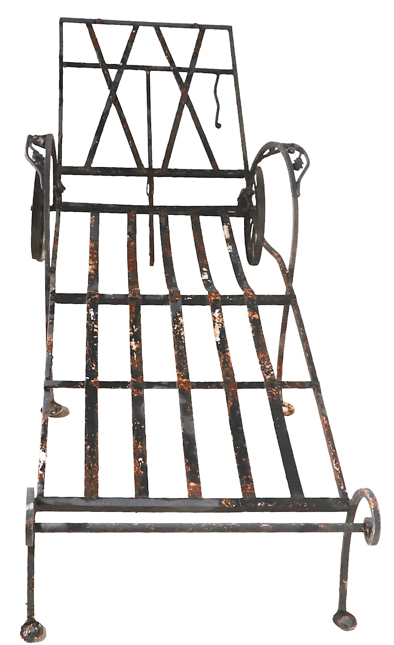vintage wrought iron chaise lounge