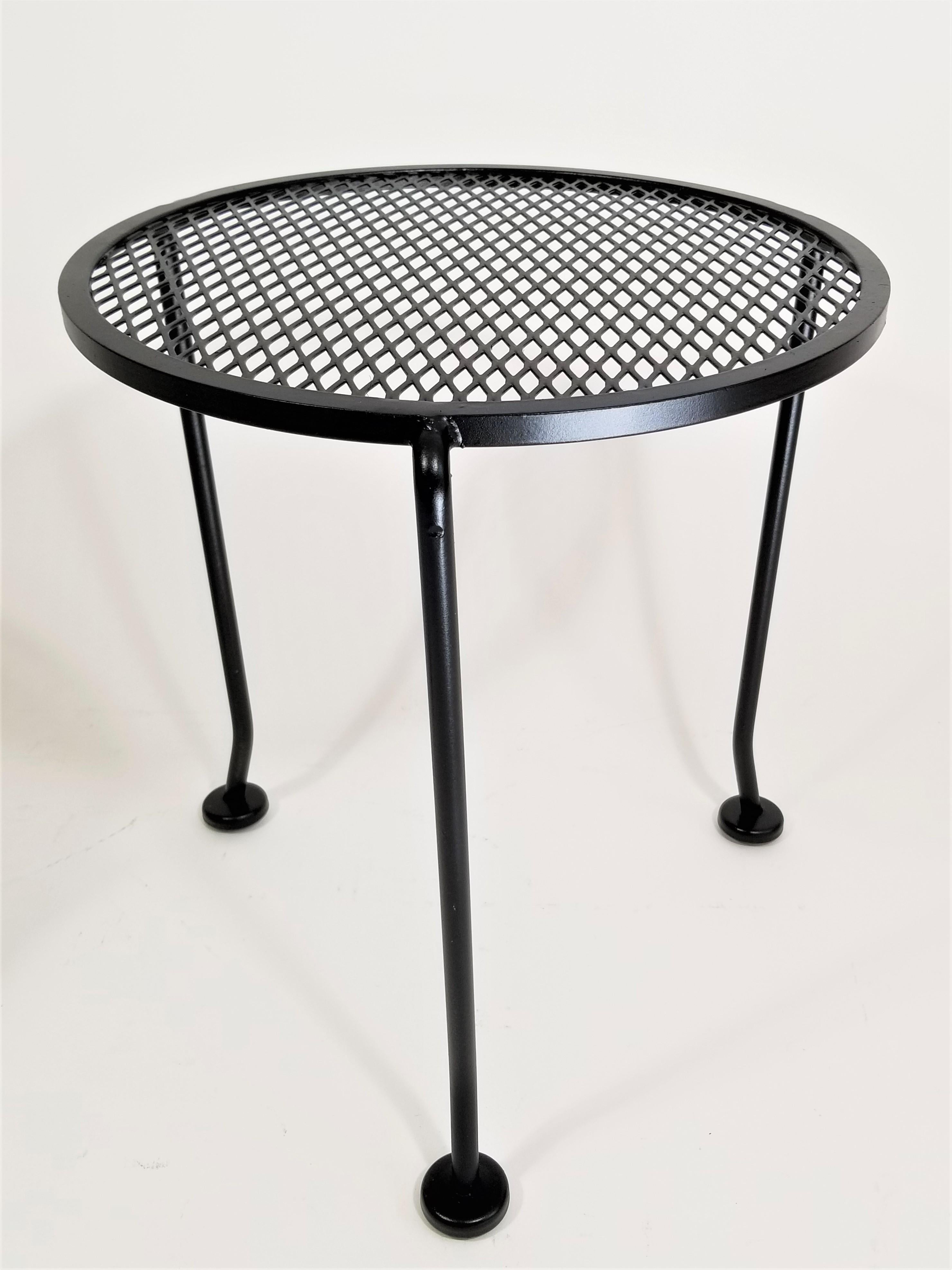 Salterini Nesting Tables Round Black Wrought Iron Midcentury, Set of 3 9