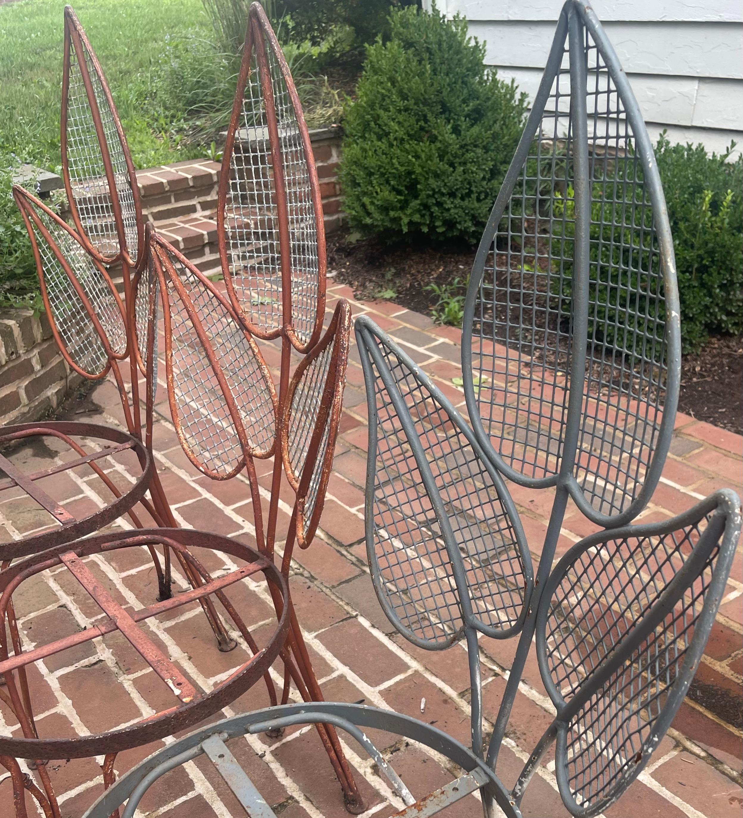 Salterini Palm Leaf Back Chairs For Sale 5