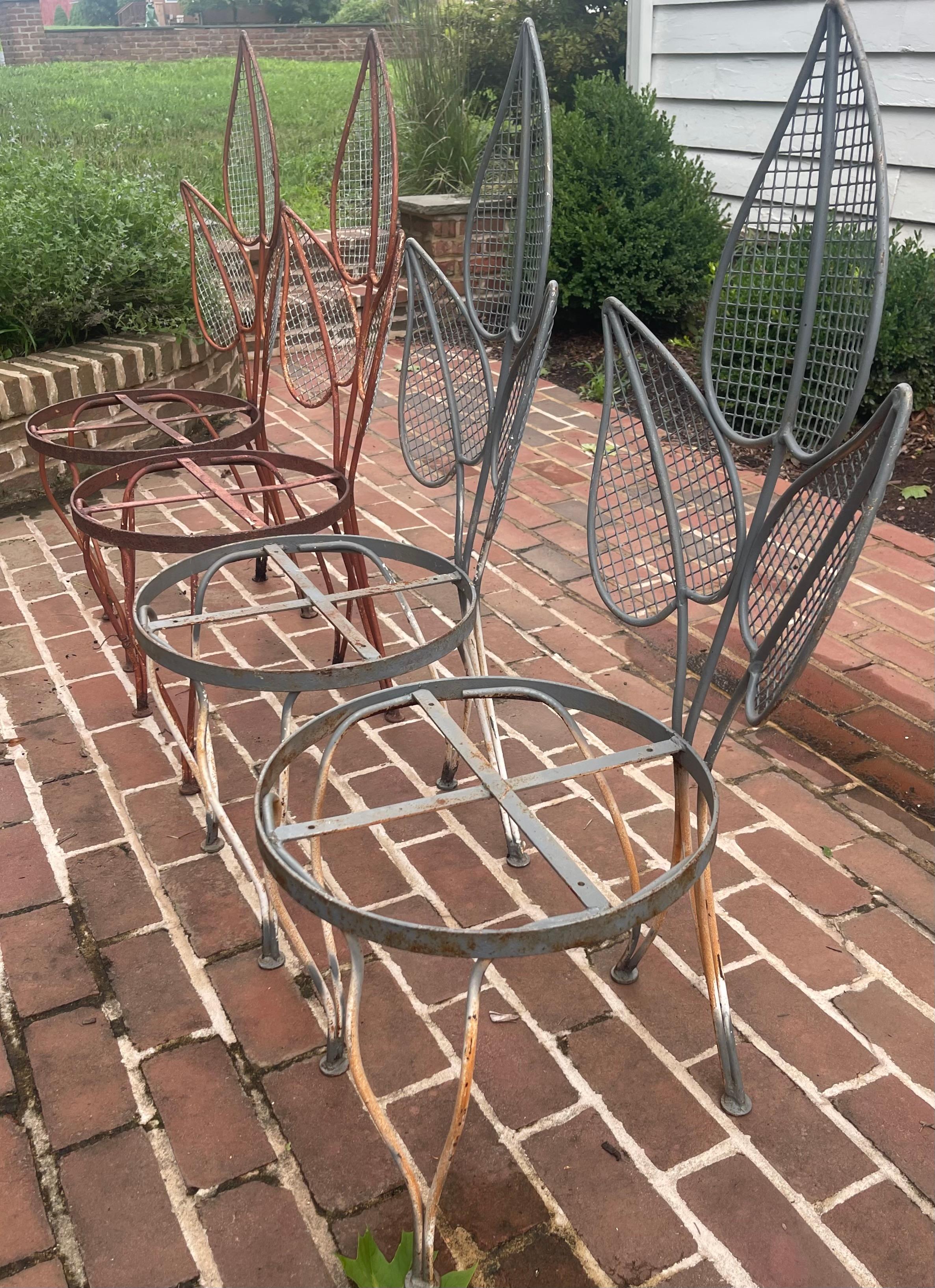 Mid-Century Modern Salterini Palm Leaf Back Chairs For Sale