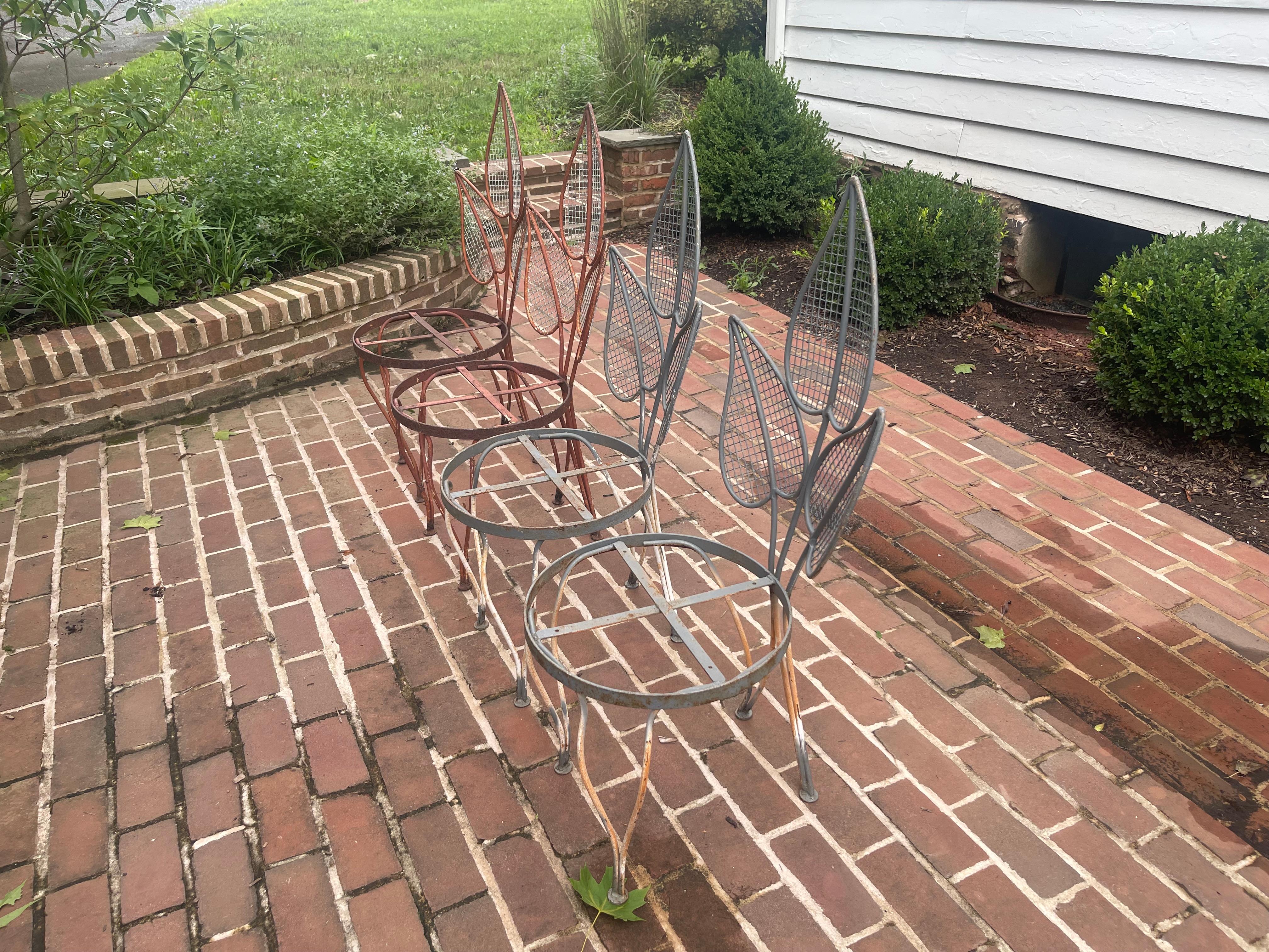 American Salterini Palm Leaf Back Chairs For Sale