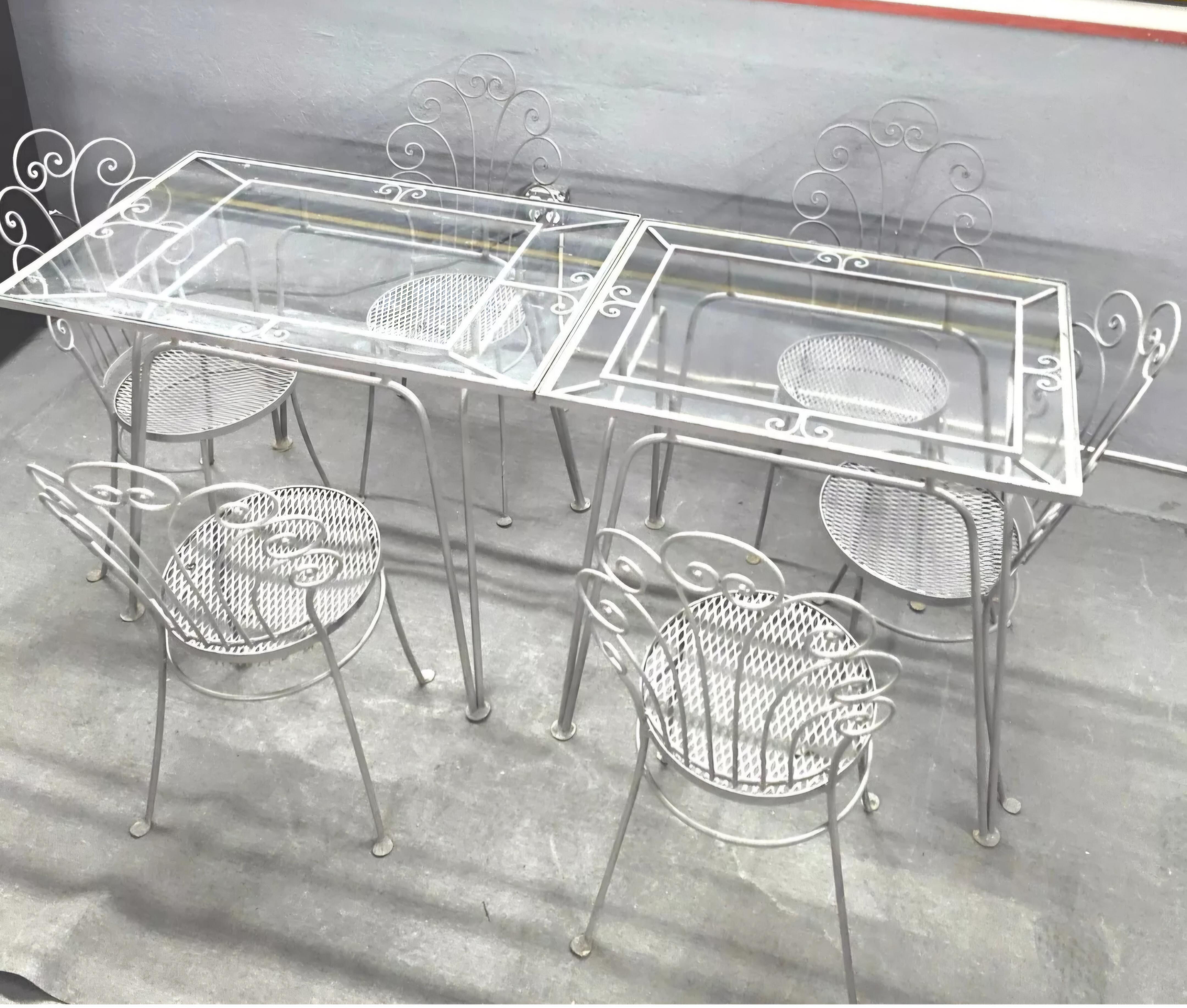 Mid-Century Modern Salterini Patio Dining Set 7 Pieces For Sale