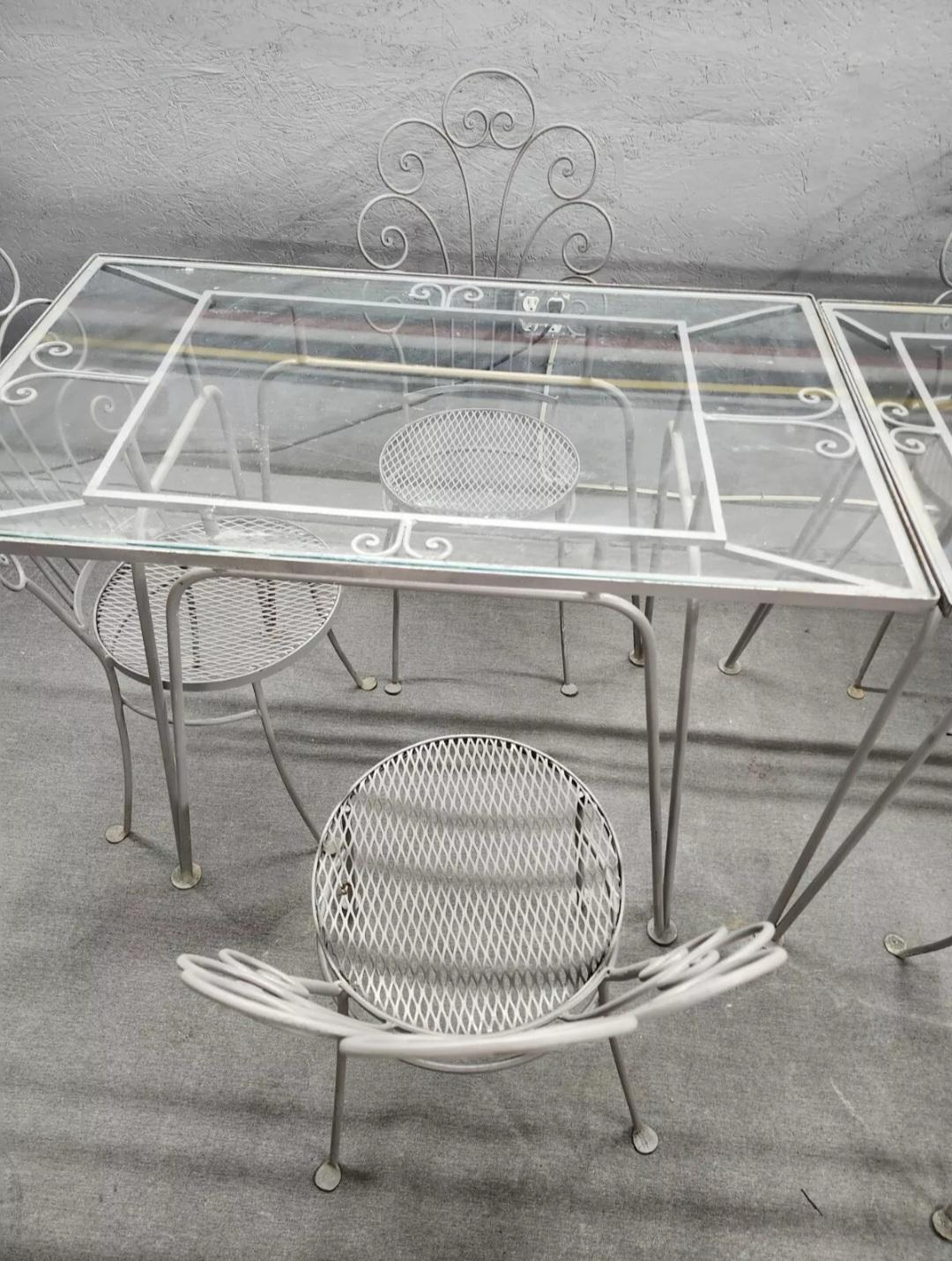 Salterini Patio Dining Set 7 Pieces In Good Condition For Sale In Cumberland, RI
