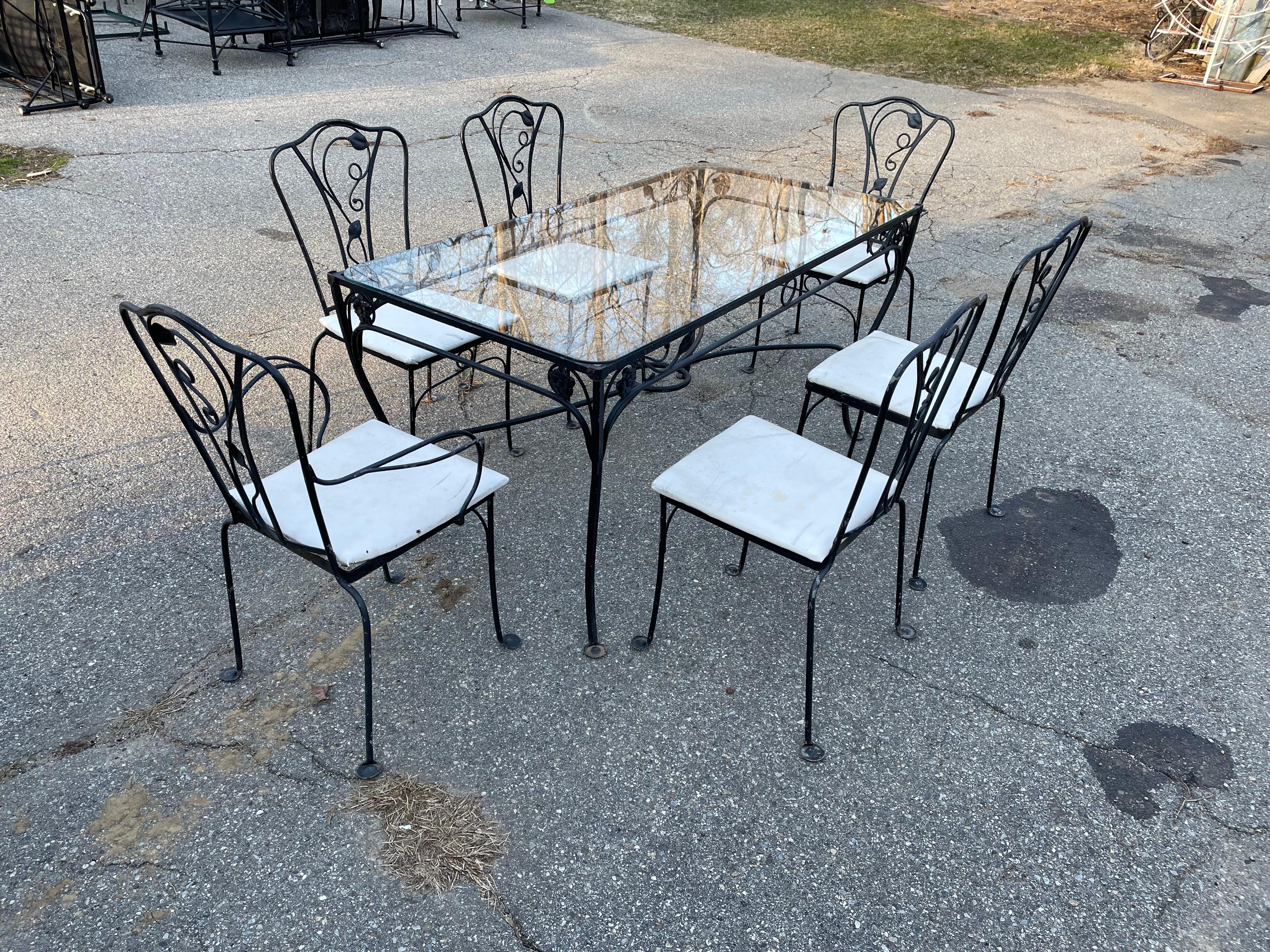 Mid-Century Modern Salterini Dining Seating 7 Piece Set For Sale