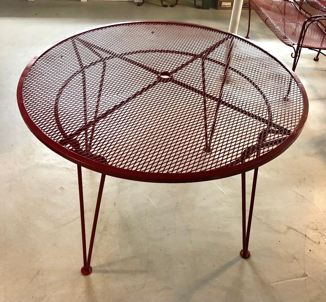 red outdoor table