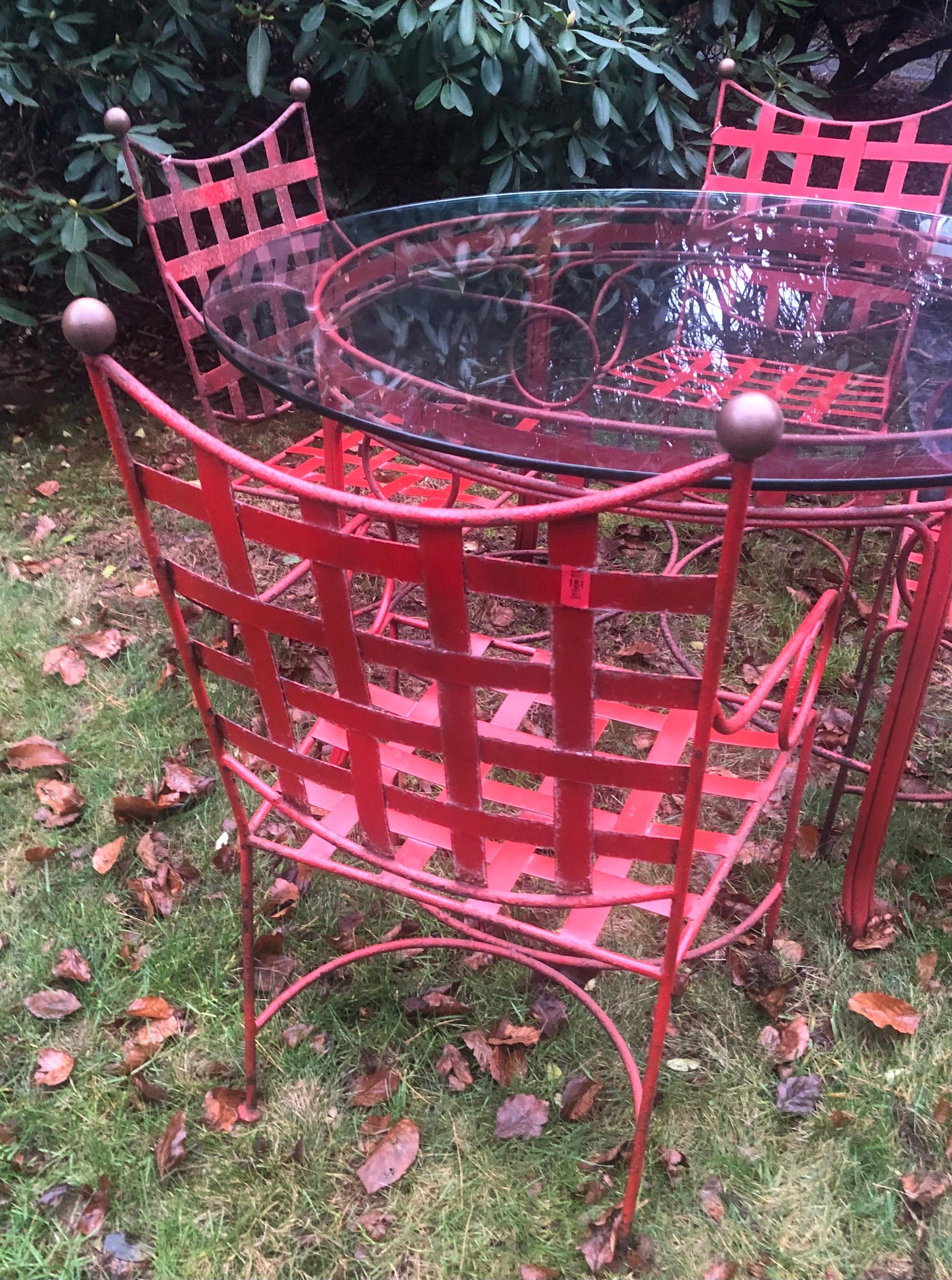 Salterini Seltenes frühes fünfteiliges Garten-/Esszimmer-Set von Mario Papperzini (Moderne der Mitte des Jahrhunderts) im Angebot