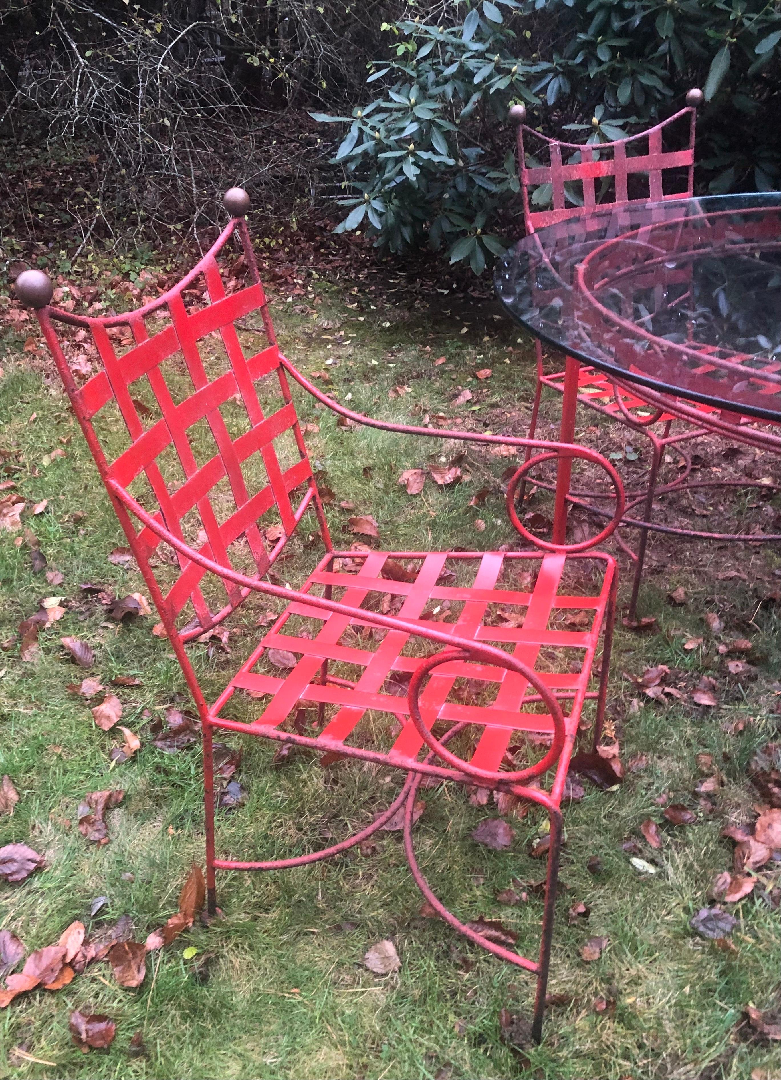 Salterini Seltenes frühes fünfteiliges Garten-/Esszimmer-Set von Mario Papperzini (Italienisch) im Angebot