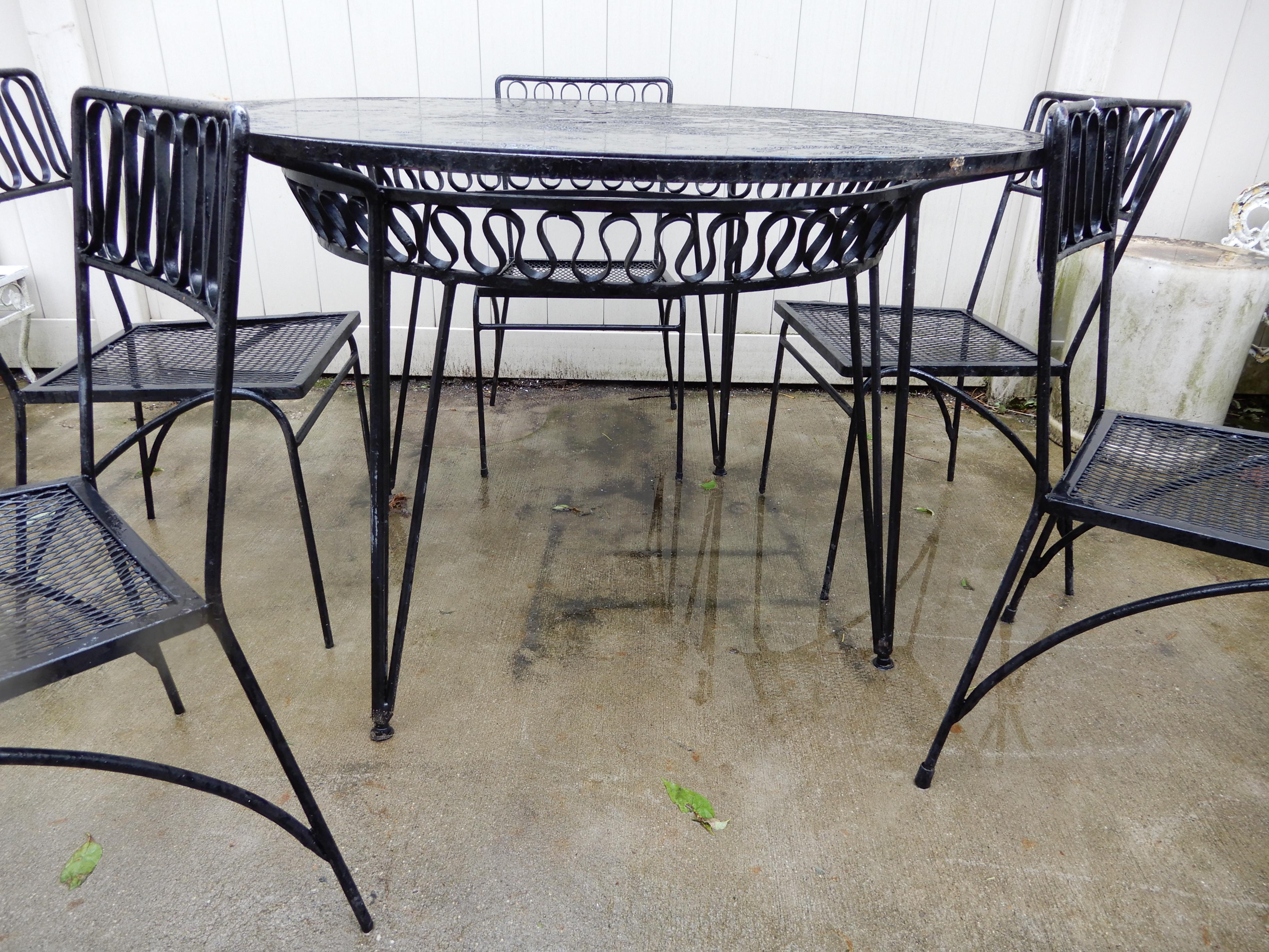 Mid-Century Modern Salterini Ribbon Dining Set 7-Piece by Maurizio Tempestini For Sale