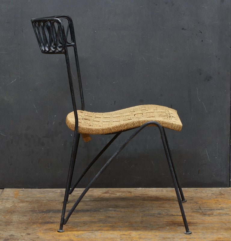 Salterini Ribbon Garden Rope Chairs Tempestini Iron Ribbon Series Patio Rush at 1stDibs