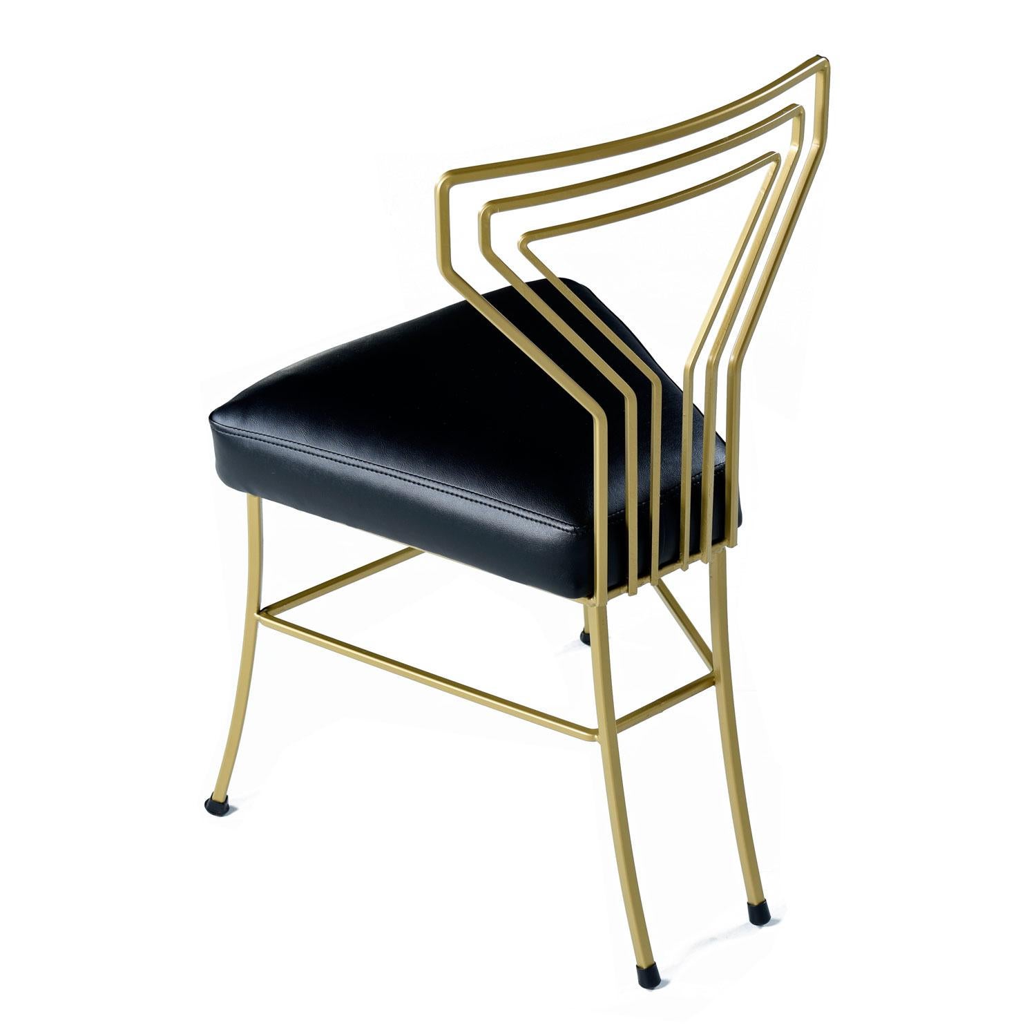 Salterini Style Art Deco / Modern Goldlackiert Vergoldet Metall Glasplatte Dinette Set im Angebot 4