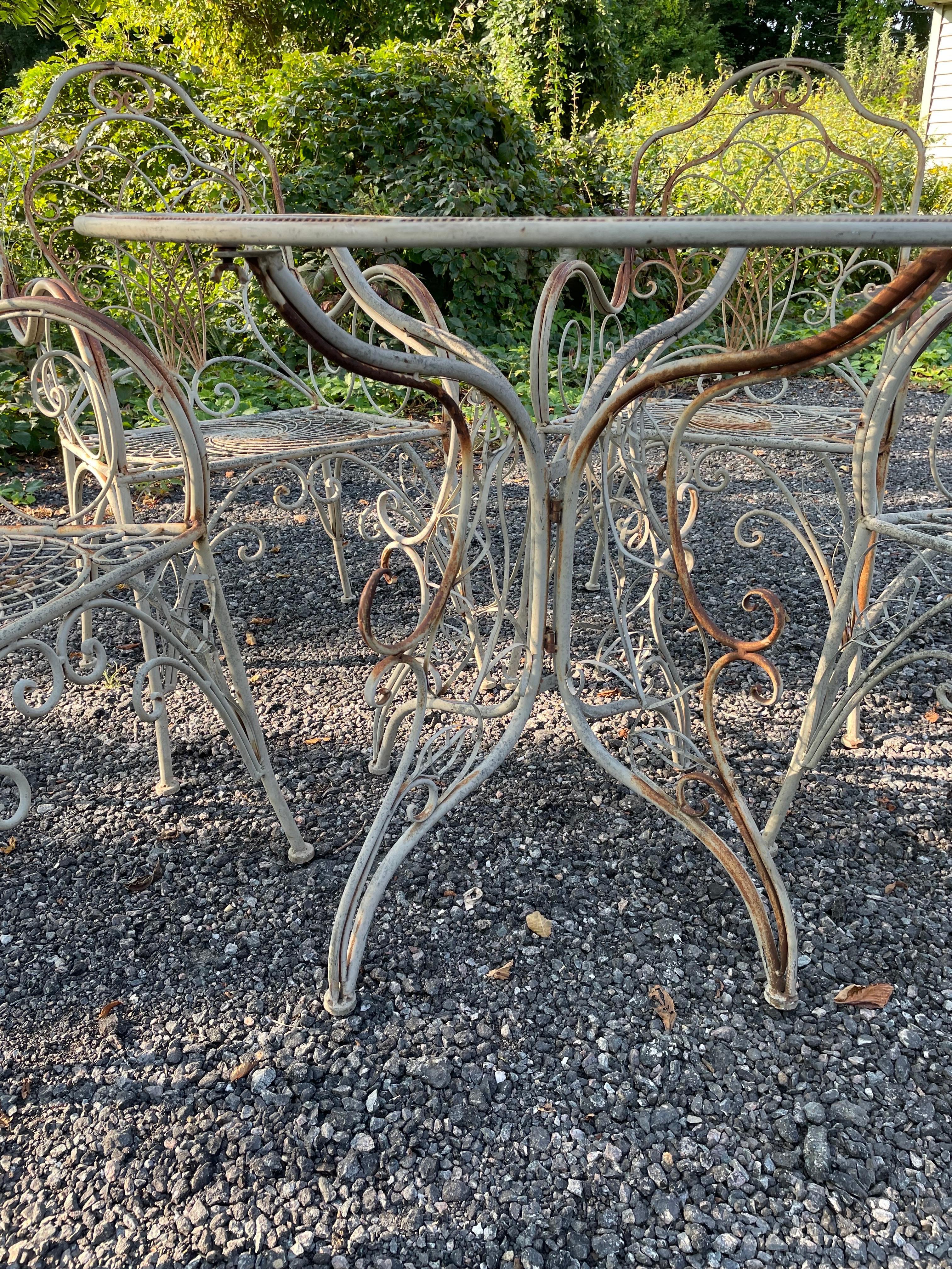 Metal Vintage Wrought Iron Outdoor Patio Furniture For Sale