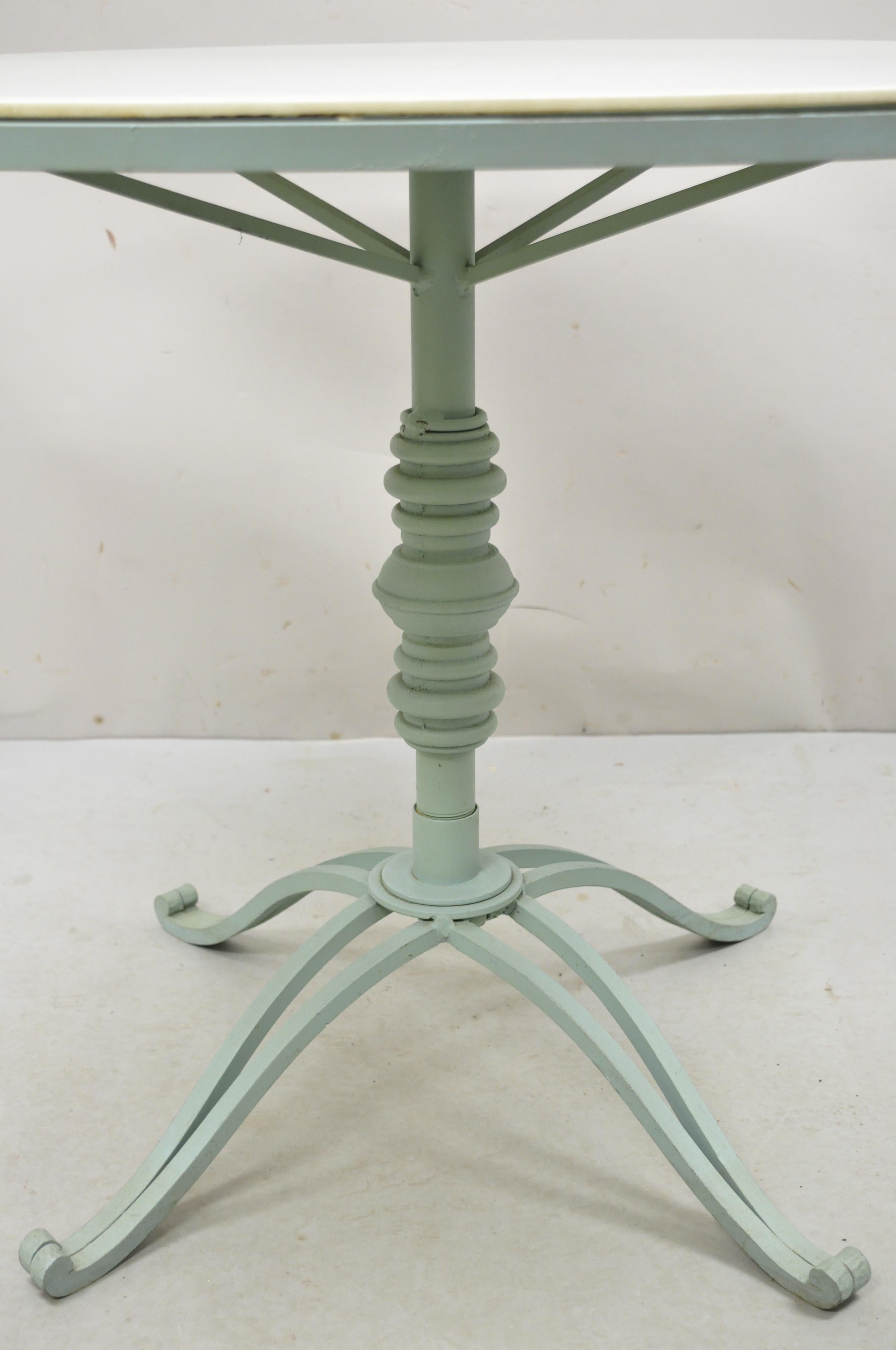 Salterini Style Green Wrought Iron Scrolling Dining Set French Bistro - 5 pc Set 1