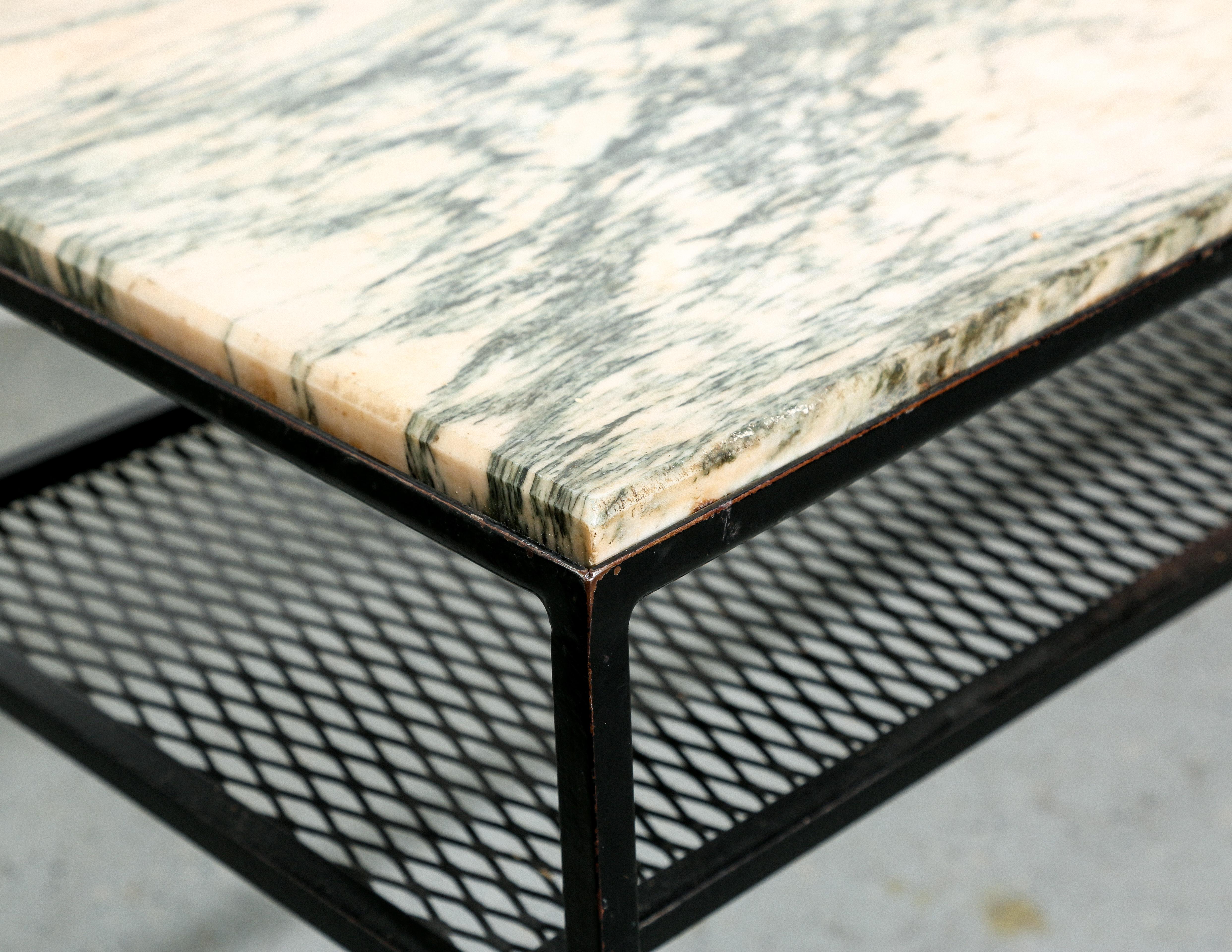 Mid-Century Modern Salterini Style Marble Top Coffee Table For Sale