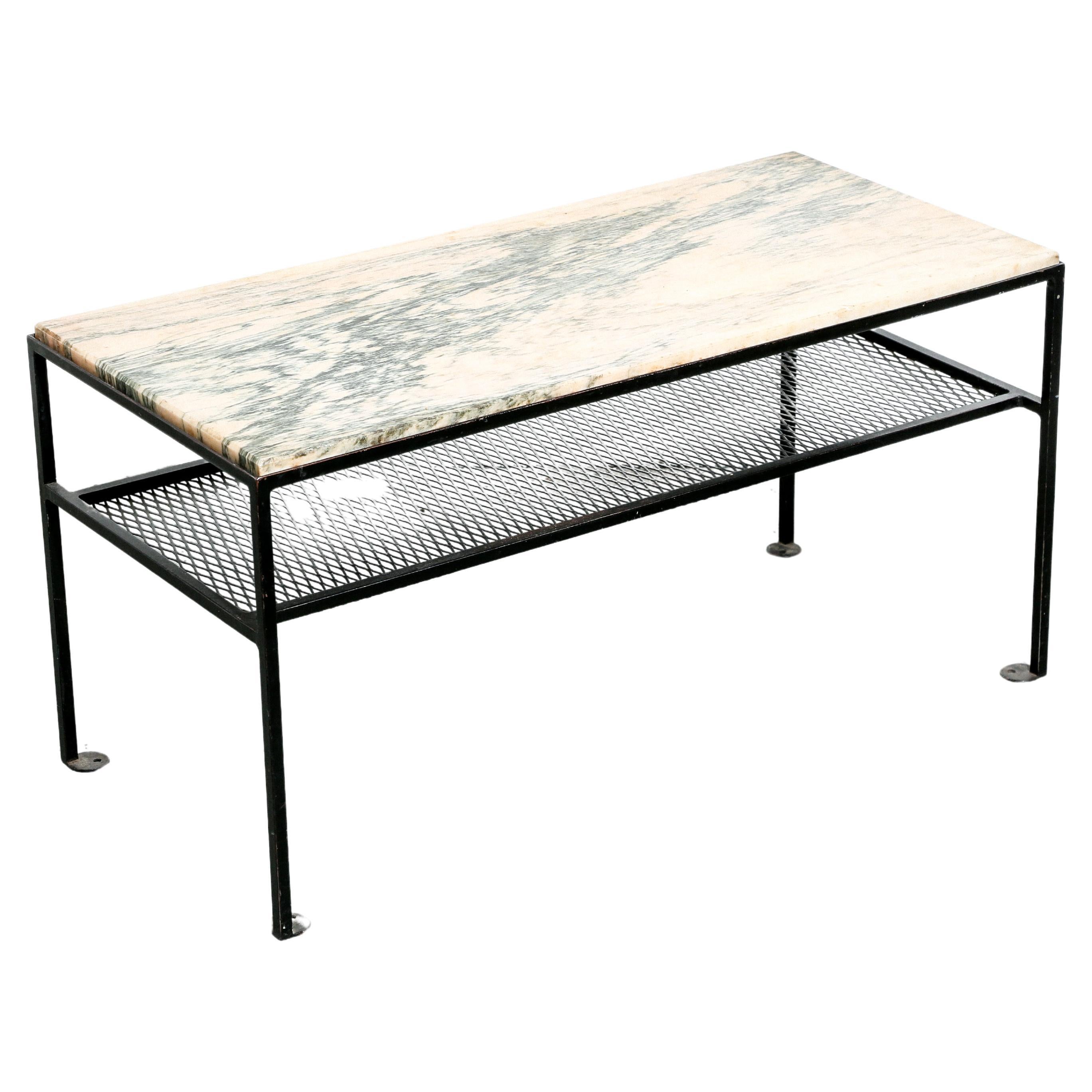 Salterini Style Marble Top Coffee Table For Sale