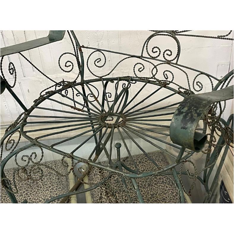 Salterini Style Twisted Wrought Iron Peacock Rocking Chairs For Sale 3