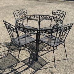 Salterini Style Wrought Iron Garden Patio Dining Set by Florentine Craft Studio