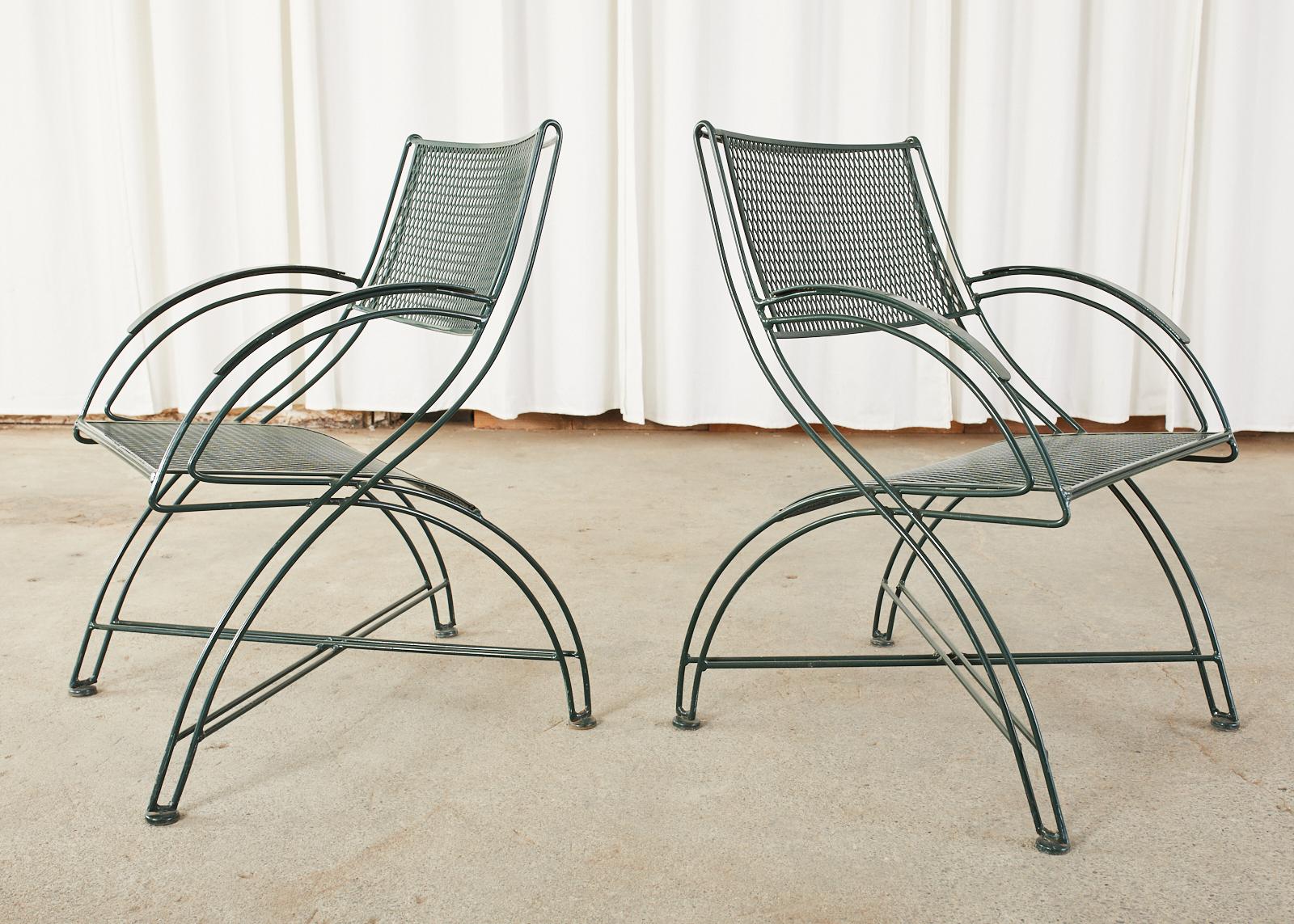 Salterini Style Wrought Iron Patio Garden Dining Set 6