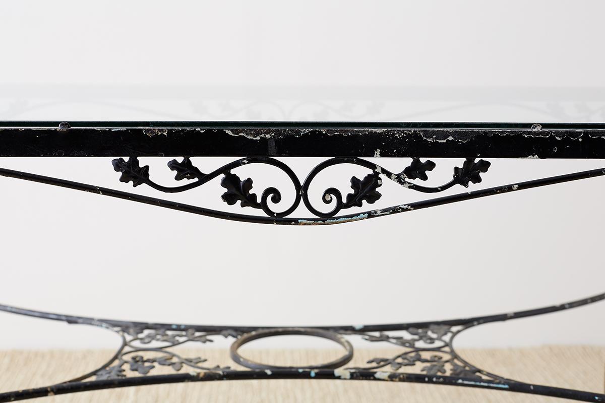 Salterini Style Wrought Iron Patio Garden Table (20. Jahrhundert)