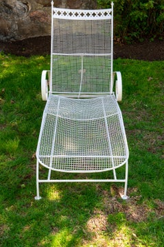 Salterini Taj Mahal Chaise Lounge, Wrought Iron, 1950s Anglo-Indian