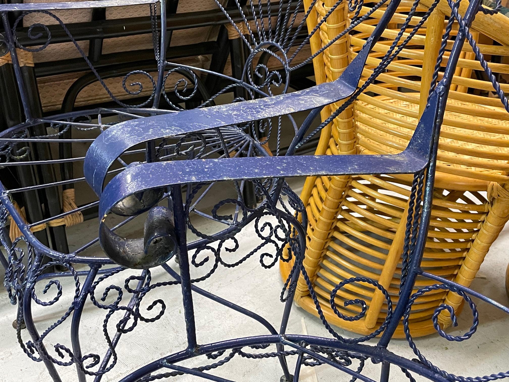 Salterini Twisted Wrought Iron Peacock Chairs, a Pair 4