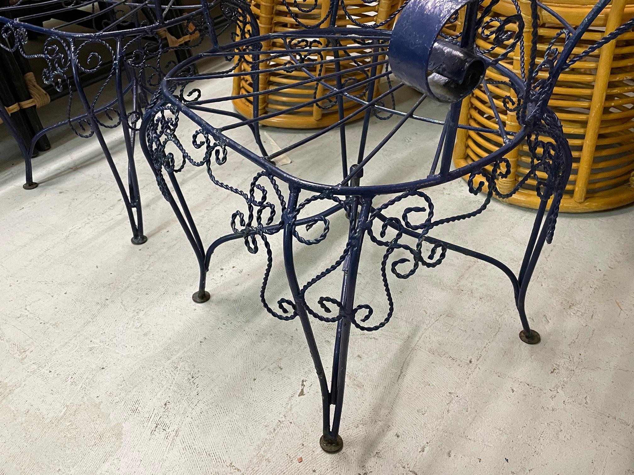 Salterini Twisted Wrought Iron Peacock Chairs In Good Condition In Jacksonville, FL