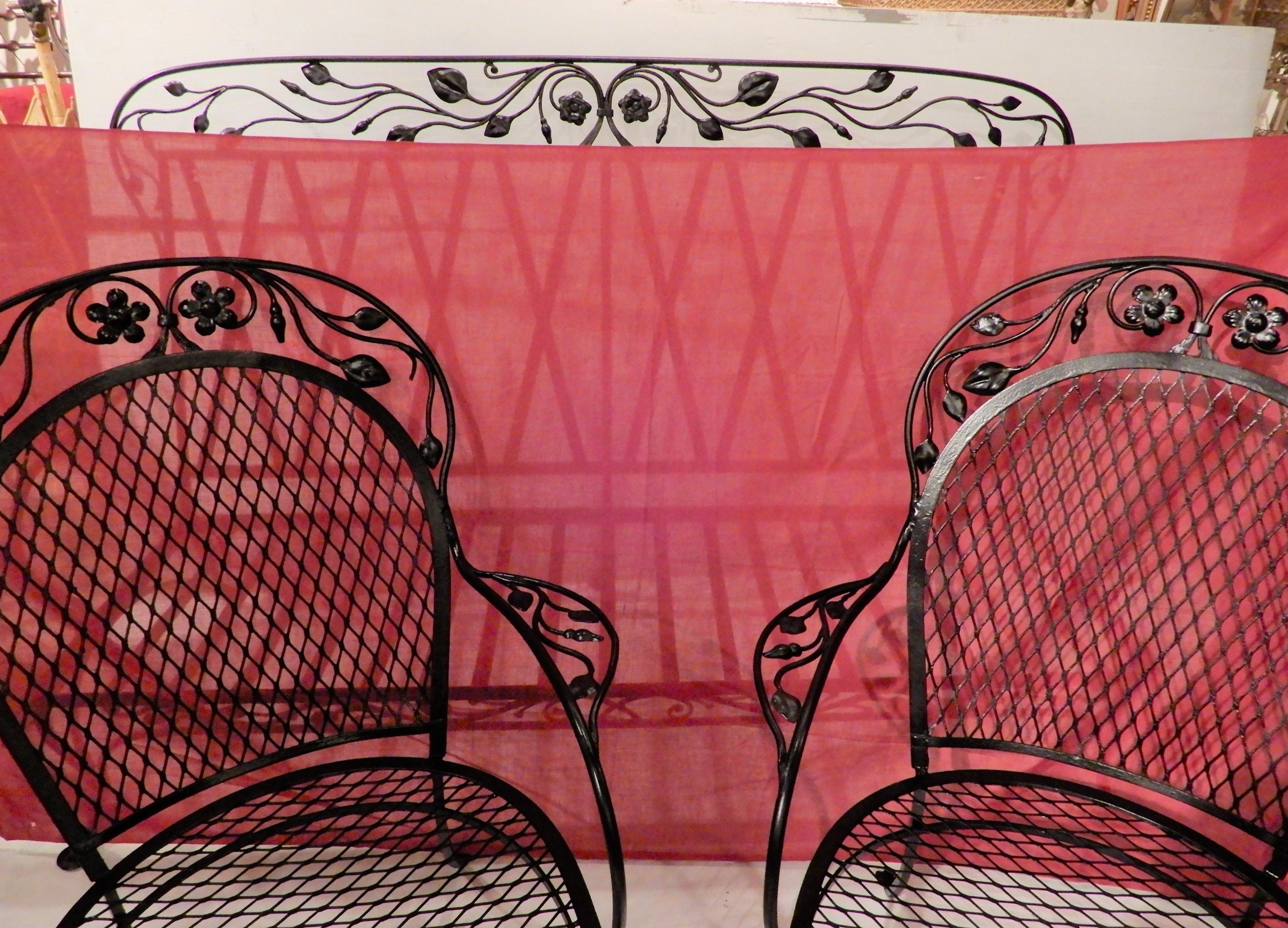 Salterini Vintage Patio Set Rare Rose Leaf Pattern For Sale 1