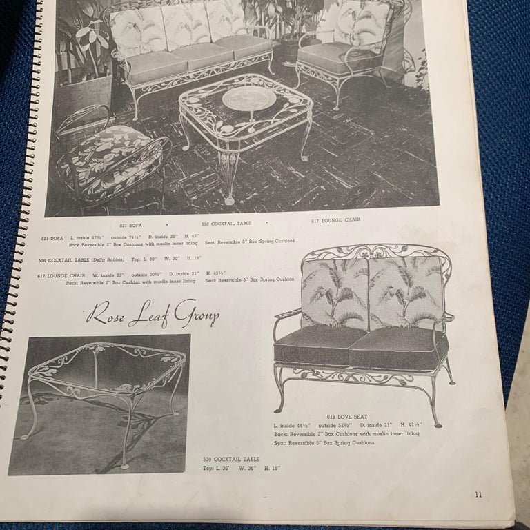 Salterini Vintage Patio Set Rare Rose Leaf Pattern For Sale at 1stDibs