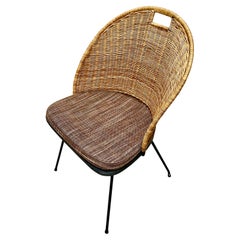 Salterini Wicker and Iron Chairs by Maurizio Tempestini Set of Four Mid Century