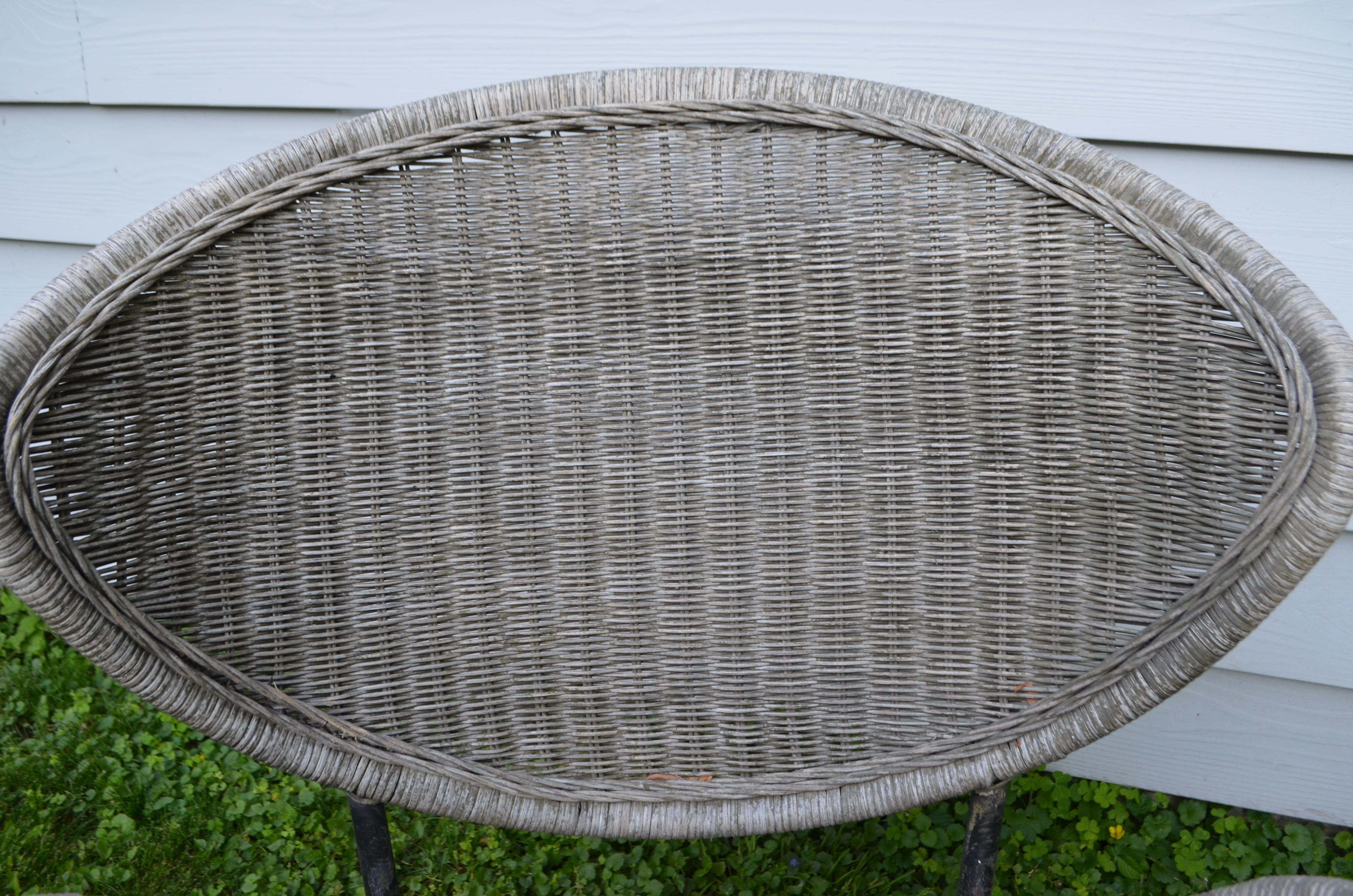 Salterini Wicker Clamshell Chairs, Pair, with Steel Frame for Home, Patio, Porch 6