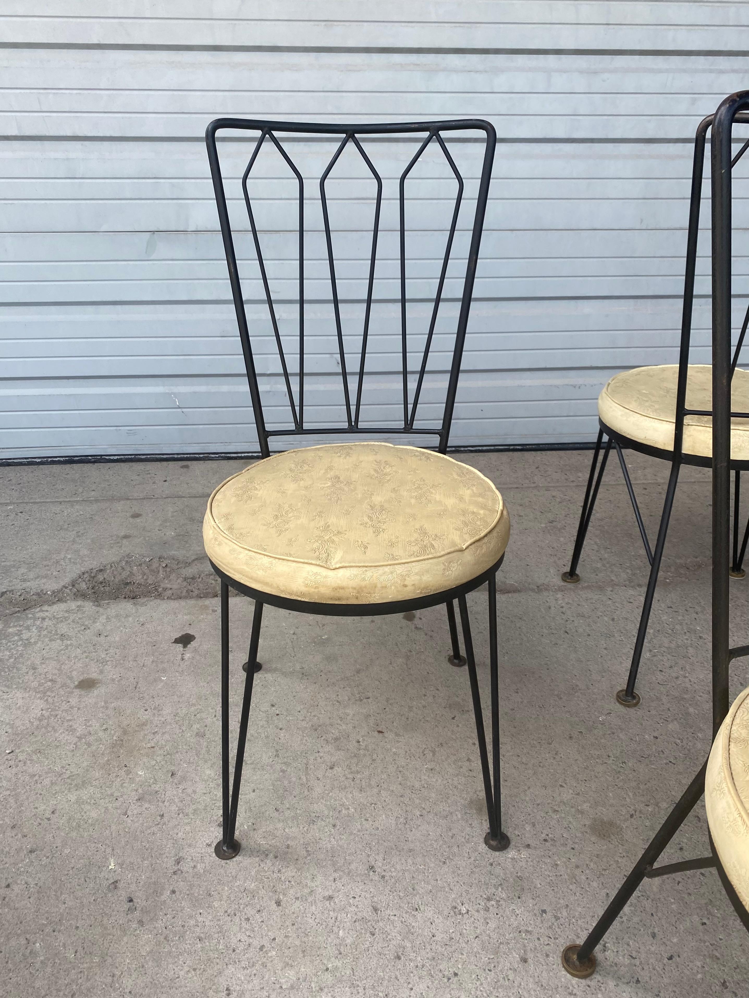 American Salterini / Woodard Wrought Iron Dining Chairs /Modernist Antarenni Industries