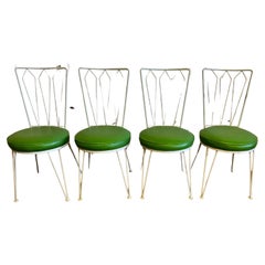 Salterini / Woodard Wrought Iron Dining Chairs / Modernist Set of 4
