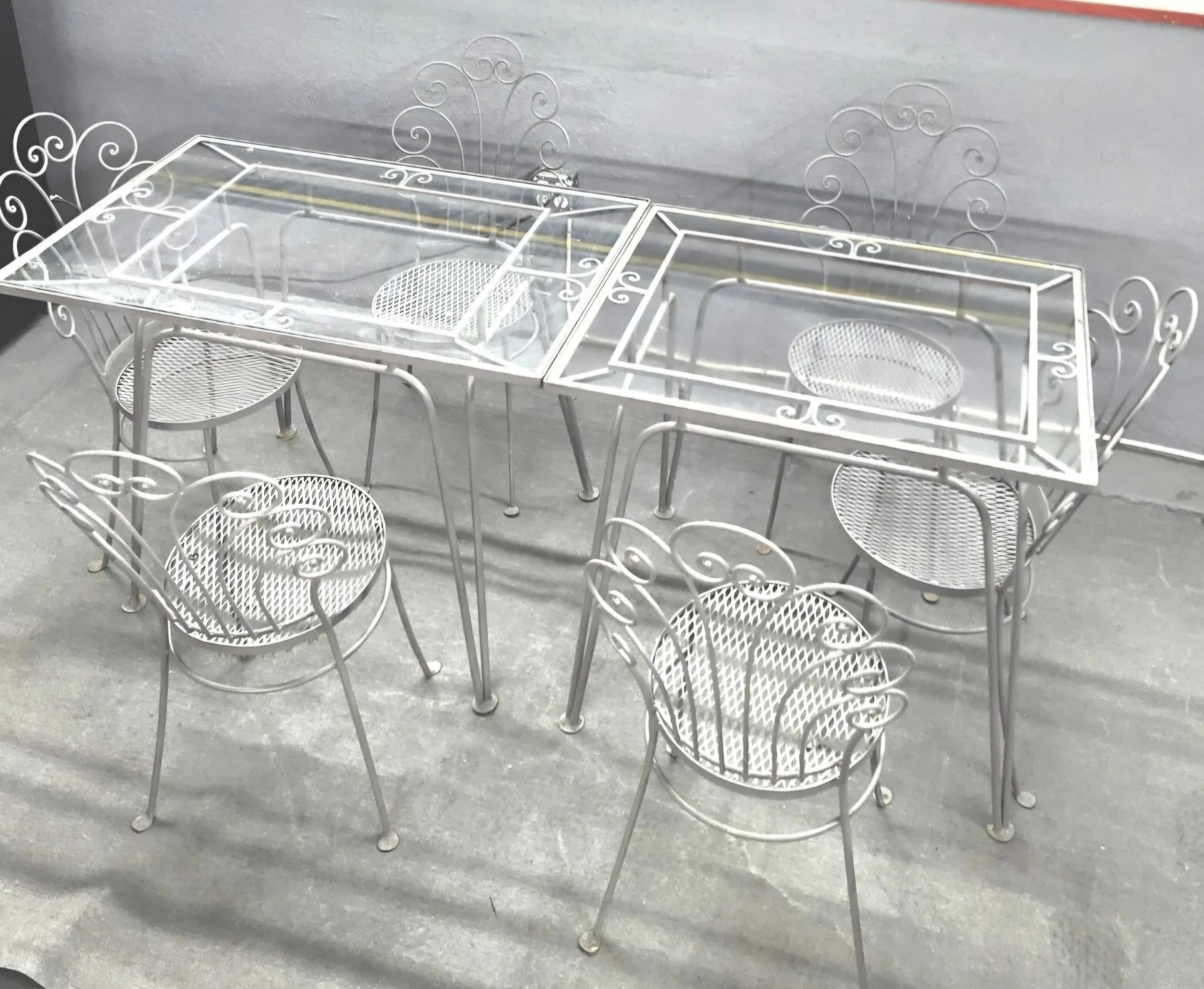 Salterini Wrought Iron Dining Seating Set of 6 For Sale 2