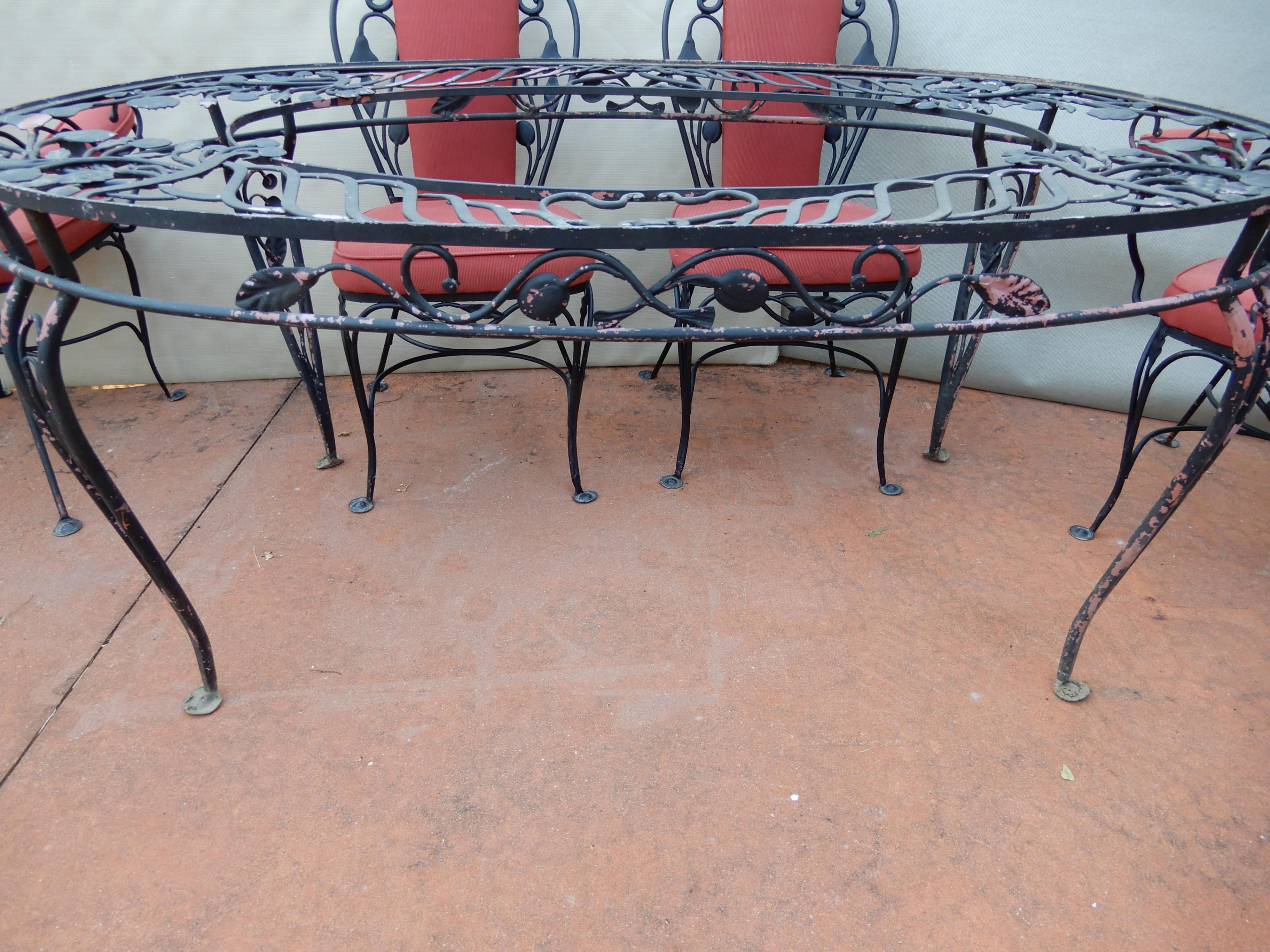 Salterini Wrought Iron Indoor Dining Set 7 Pieces For Sale 7