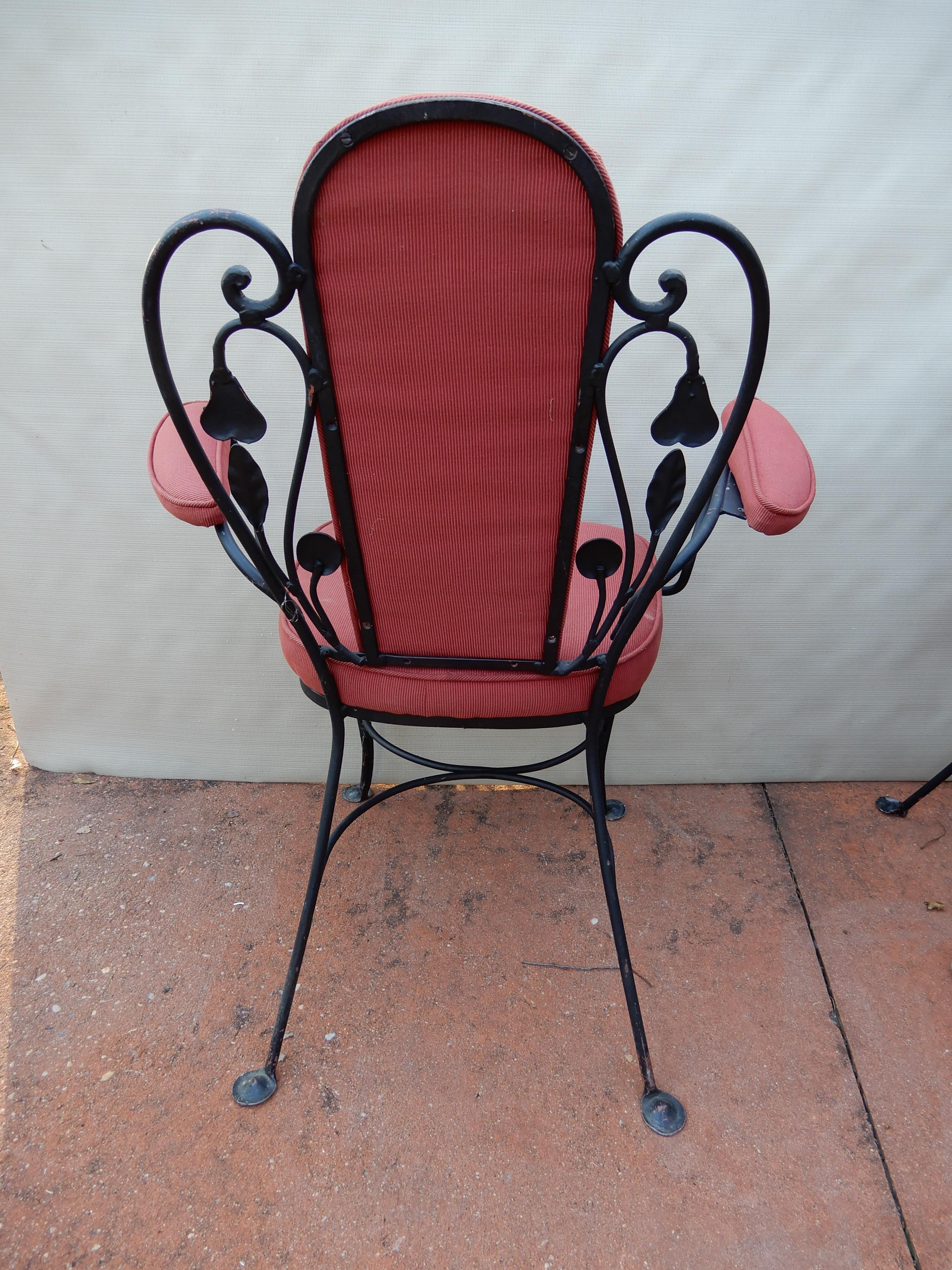 Salterini Wrought Iron Indoor Dining Set 7 Pieces In Good Condition For Sale In Long Island, NY