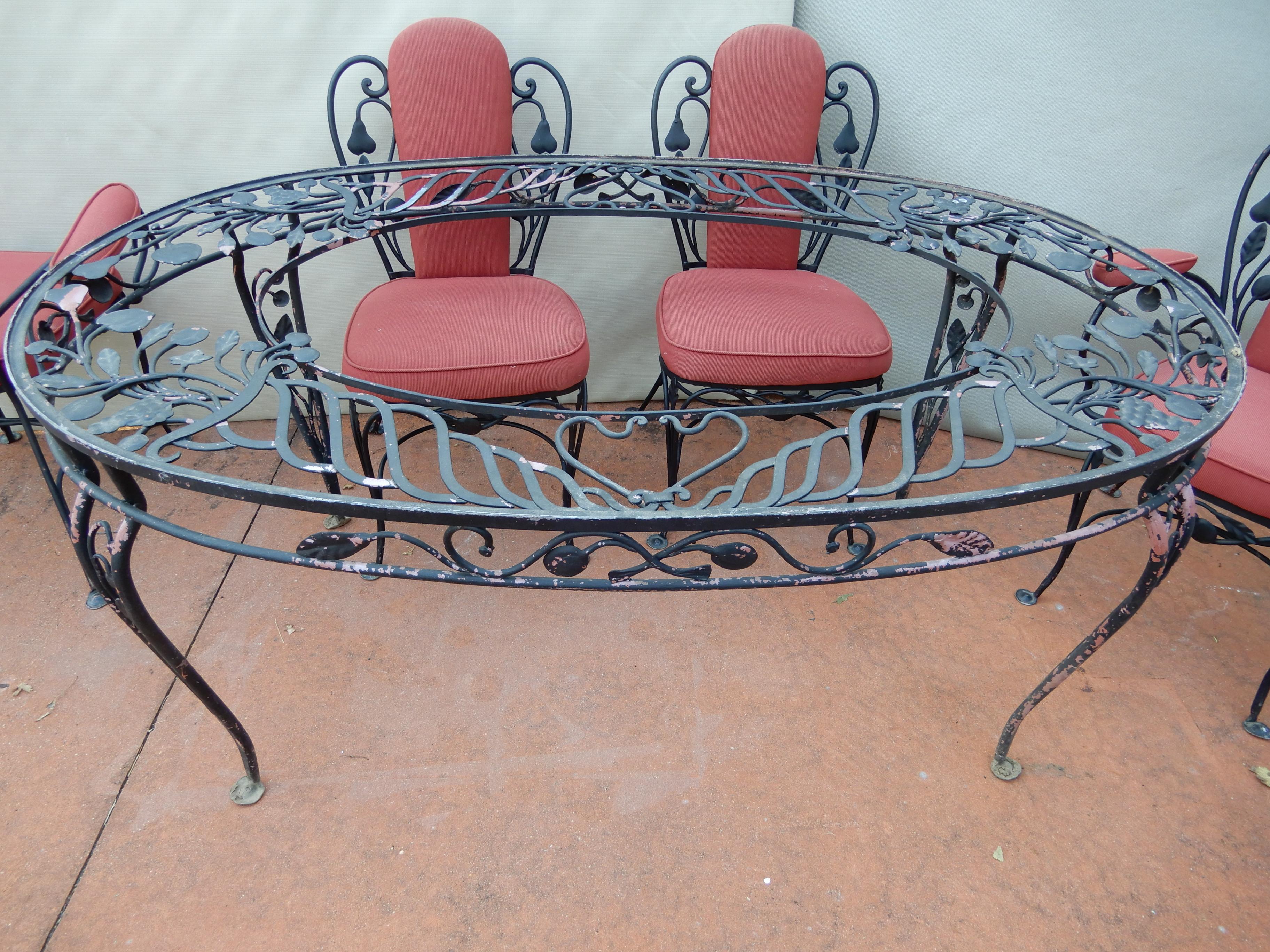 Salterini Wrought Iron Indoor Dining Set 7 Pieces For Sale 1