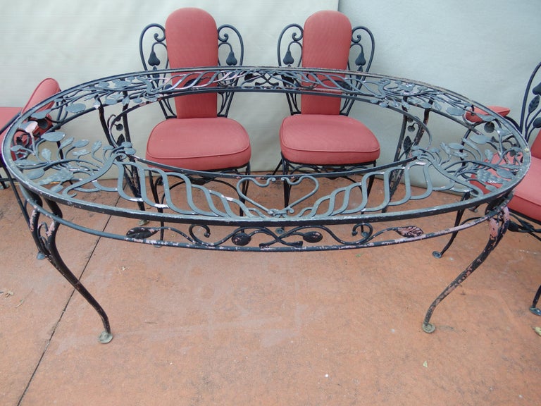 Salterini Wrought Iron Indoor Dining Set 7 Pieces For Sale at 1stDibs
