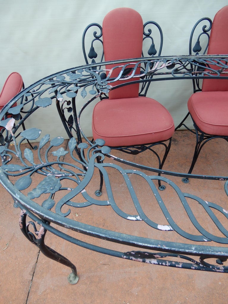 Salterini Wrought Iron Indoor Dining Set 7 Pieces For Sale at 1stDibs