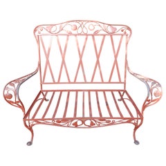 Salterini Wrought Iron Ornate Loveseat, Della Robbia Pattern