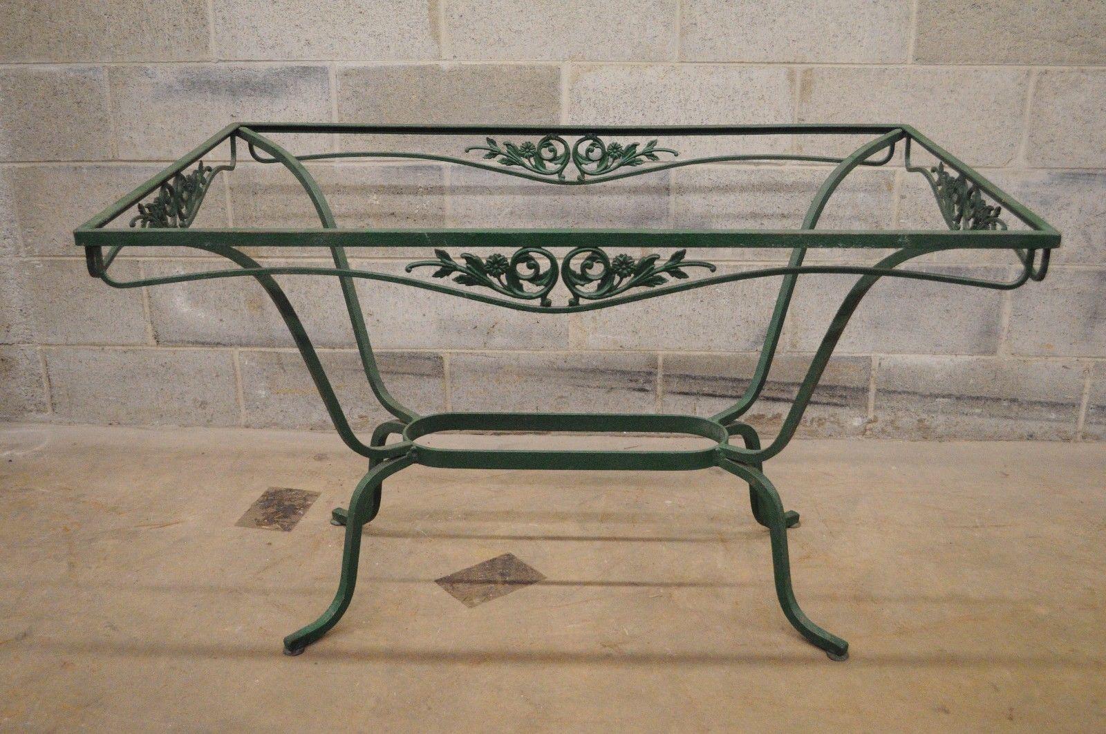 Salterini Wrought Iron Patio Dining Set Table Four Chairs Garden Furniture 1