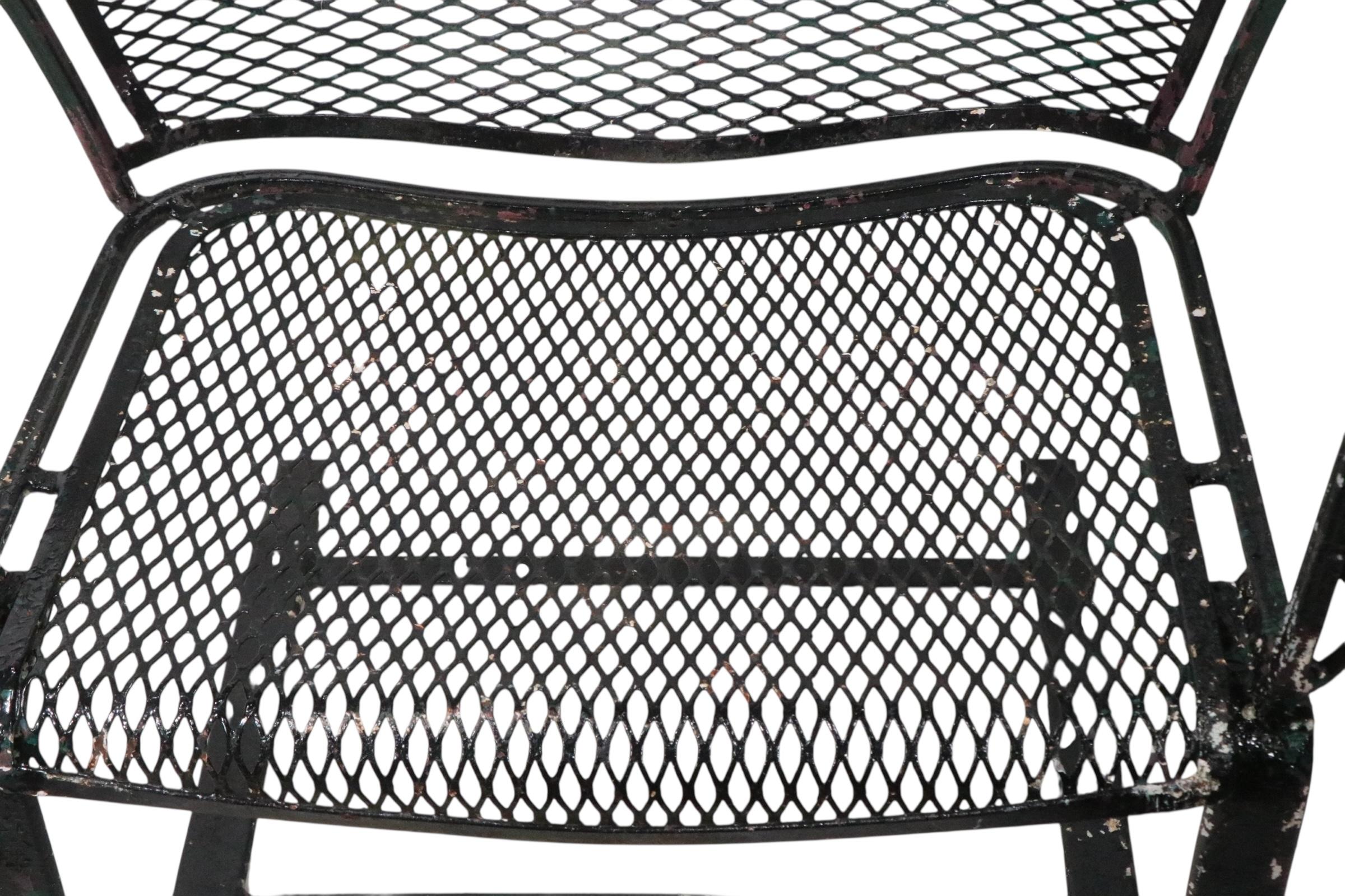 Salterini Cantilevered Garden Patio Poolside Dining Height Chair (Chaise à manger en hauteur pour le jardin, le patio et la piscine) à motif Zig Zag en vente 5