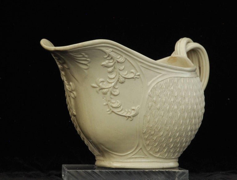 Salt Glaze Sauce Boat, BarleyCorn Pattern, English, circa 1755 For
