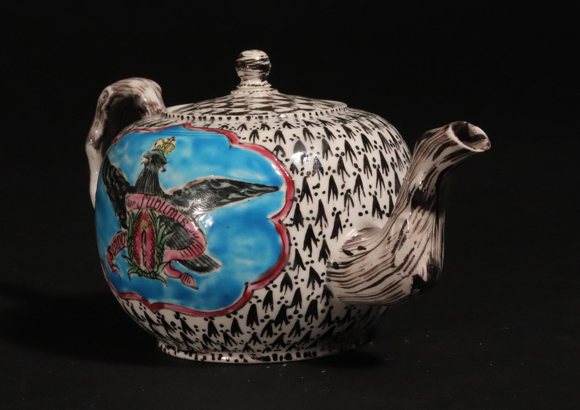 Tetera de esmalte salino con retrato de Federico el Grande de Prusia y el Prusiano en venta 2