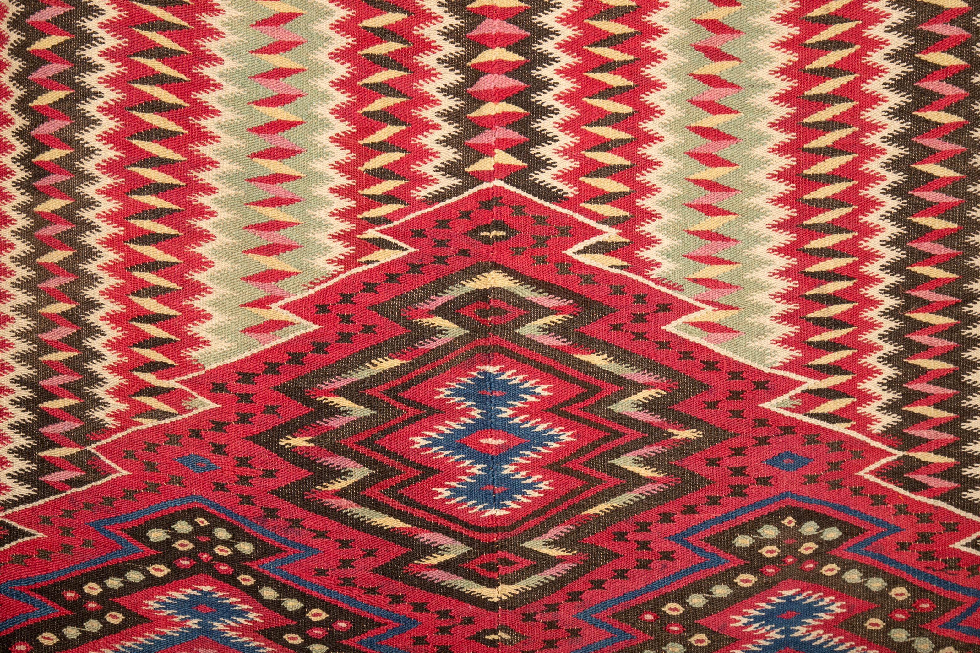 Mexikanische Saltillo Serape-Deckendecke, 19. Jahrhundert (Handgewebt) im Angebot