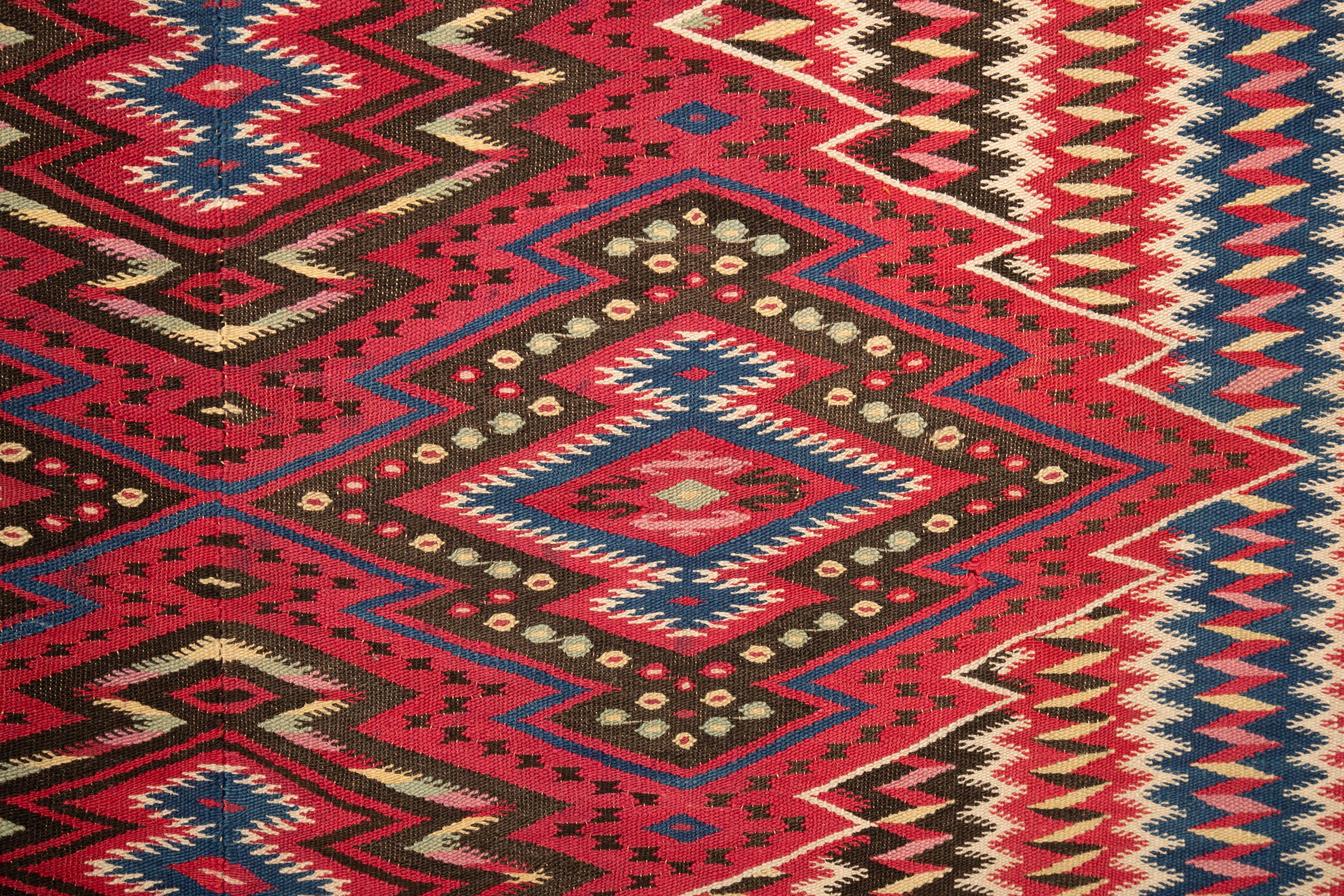 Saltillo Serape Mexican Blanket, 19th Century In Good Condition For Sale In Istanbul, TR