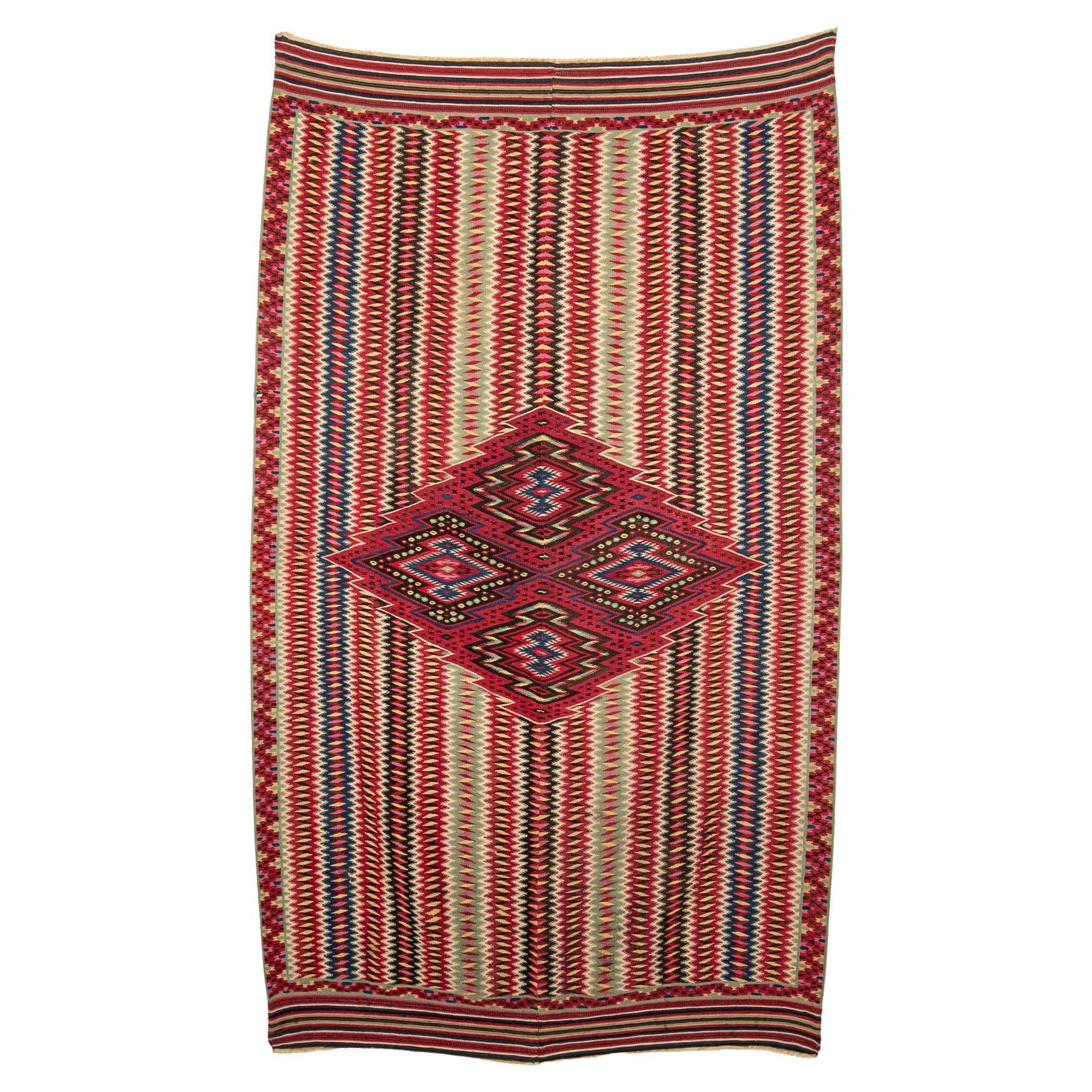 Saltillo Serape Mexican Blanket, 19th Century
