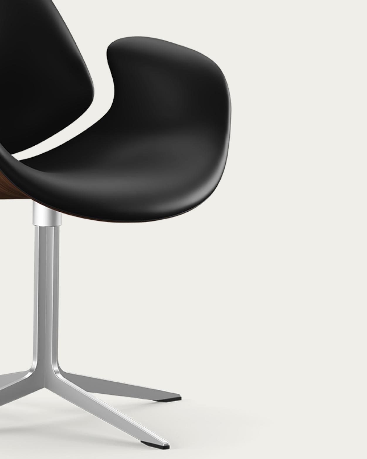 Salto and Sigsgaard Council Chair Walnut, Upholstery: Black For One Collection For Sale 3
