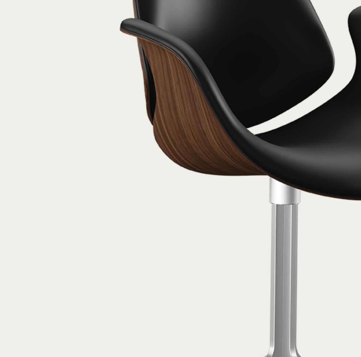 Salto and Sigsgaard Council Chair Walnut, Upholstery: Black For One Collection For Sale 4