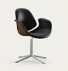 Salto and Sigsgaard Council Chair Walnut, Upholstery: Black For One Collection