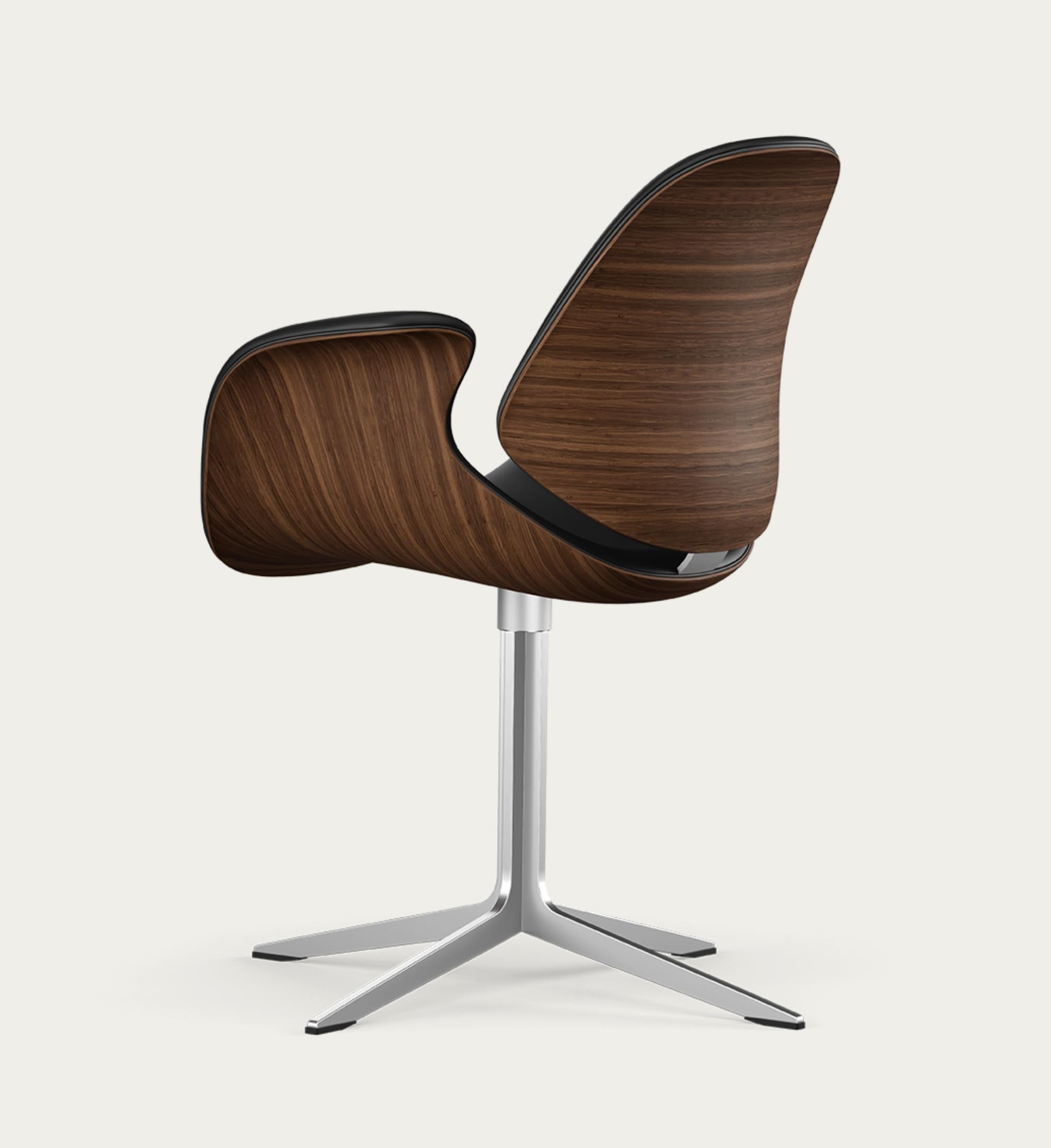 Mid-Century Modern Salto and Sigsgaard Council Chair Walnut, Upholstery: Black For One Collection For Sale