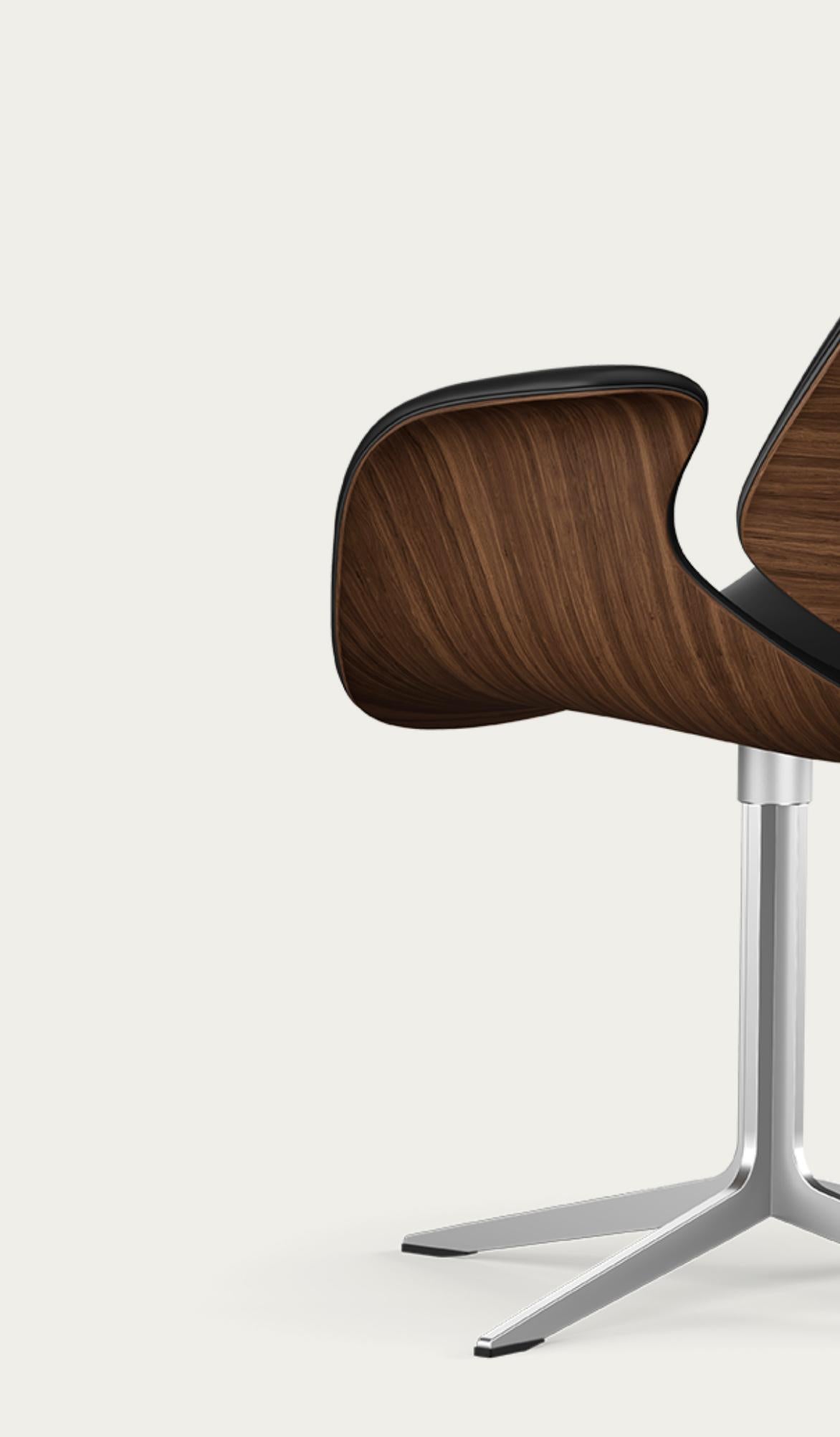 Metal Salto and Sigsgaard Council Chair Walnut, Upholstery: Black For One Collection For Sale